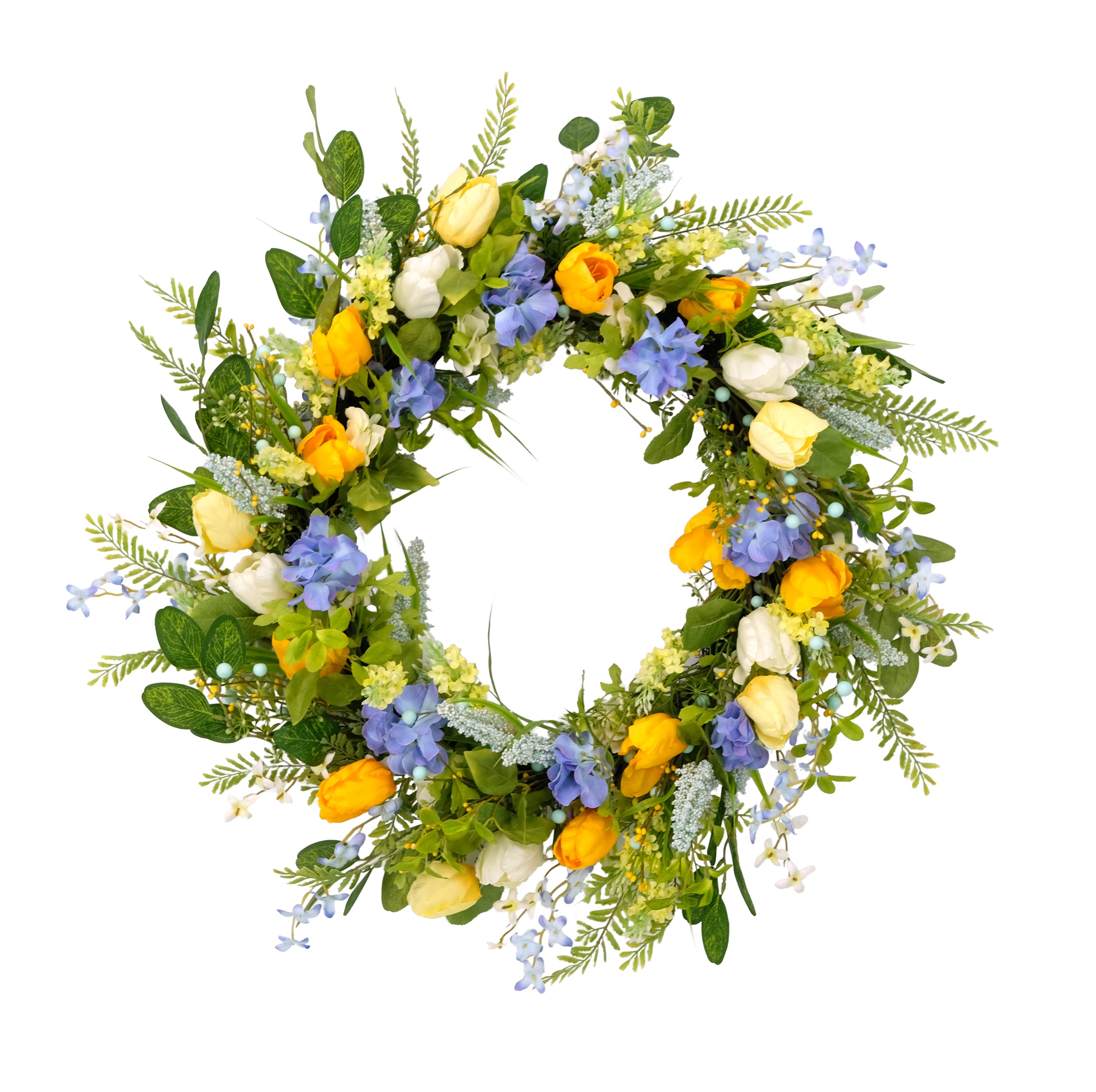 30" Artificial Multicolor Tulip Floral Spring Door Wreath