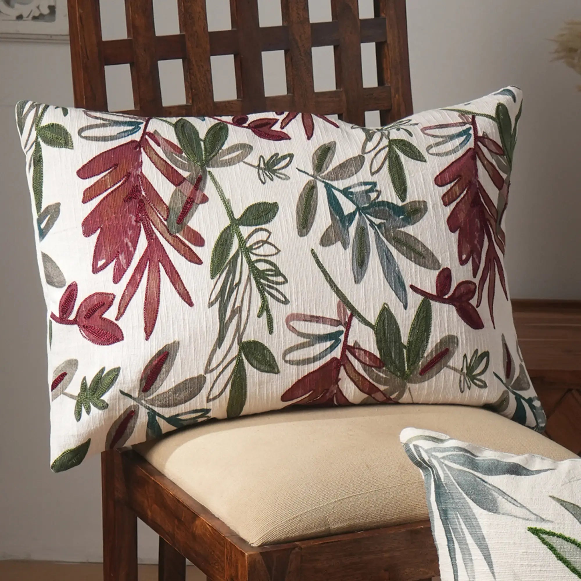 Garden Whisper Printed & Embroidered Pillow