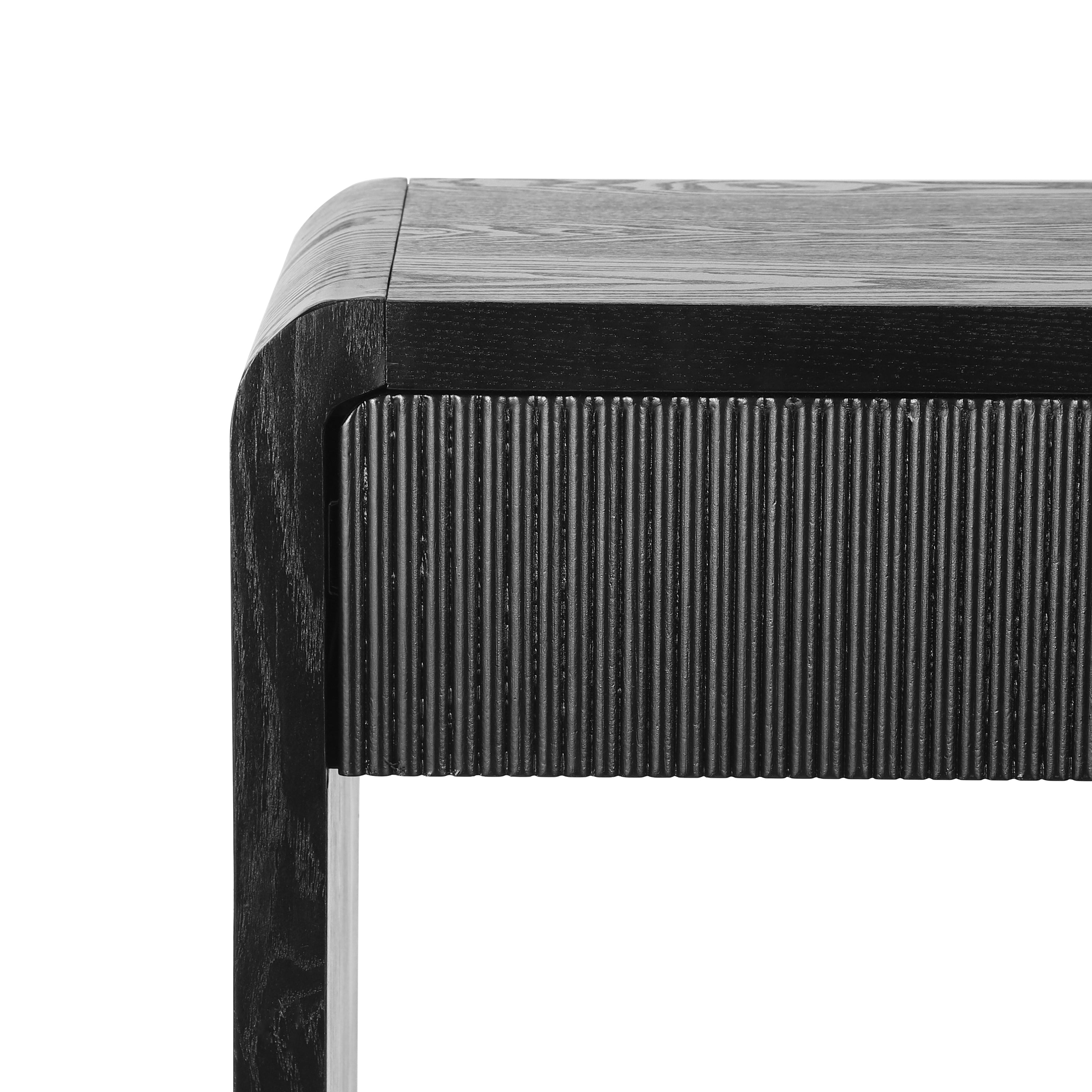Modern 3-Drawer Console Table with Vertical Slats