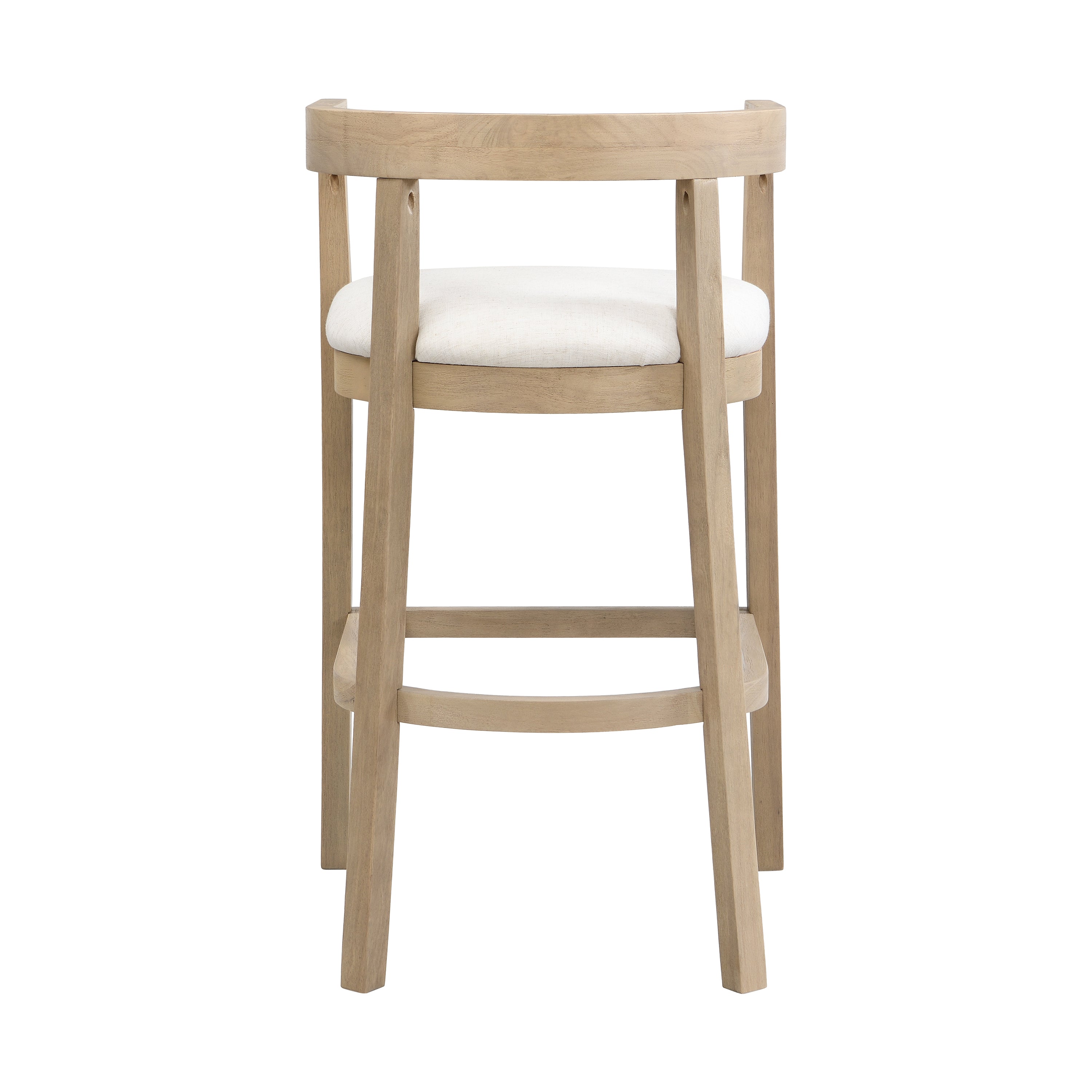 Modern Rubberwood Bar Stool Set with Upholstered Seats