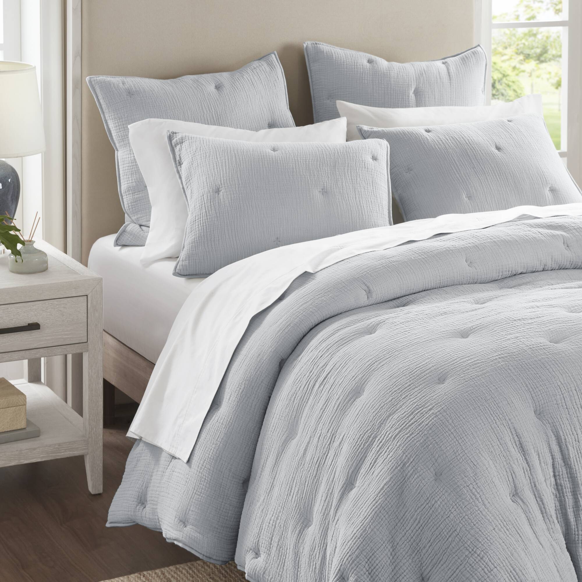 Cotton Gauze Embroidered Euro Sham