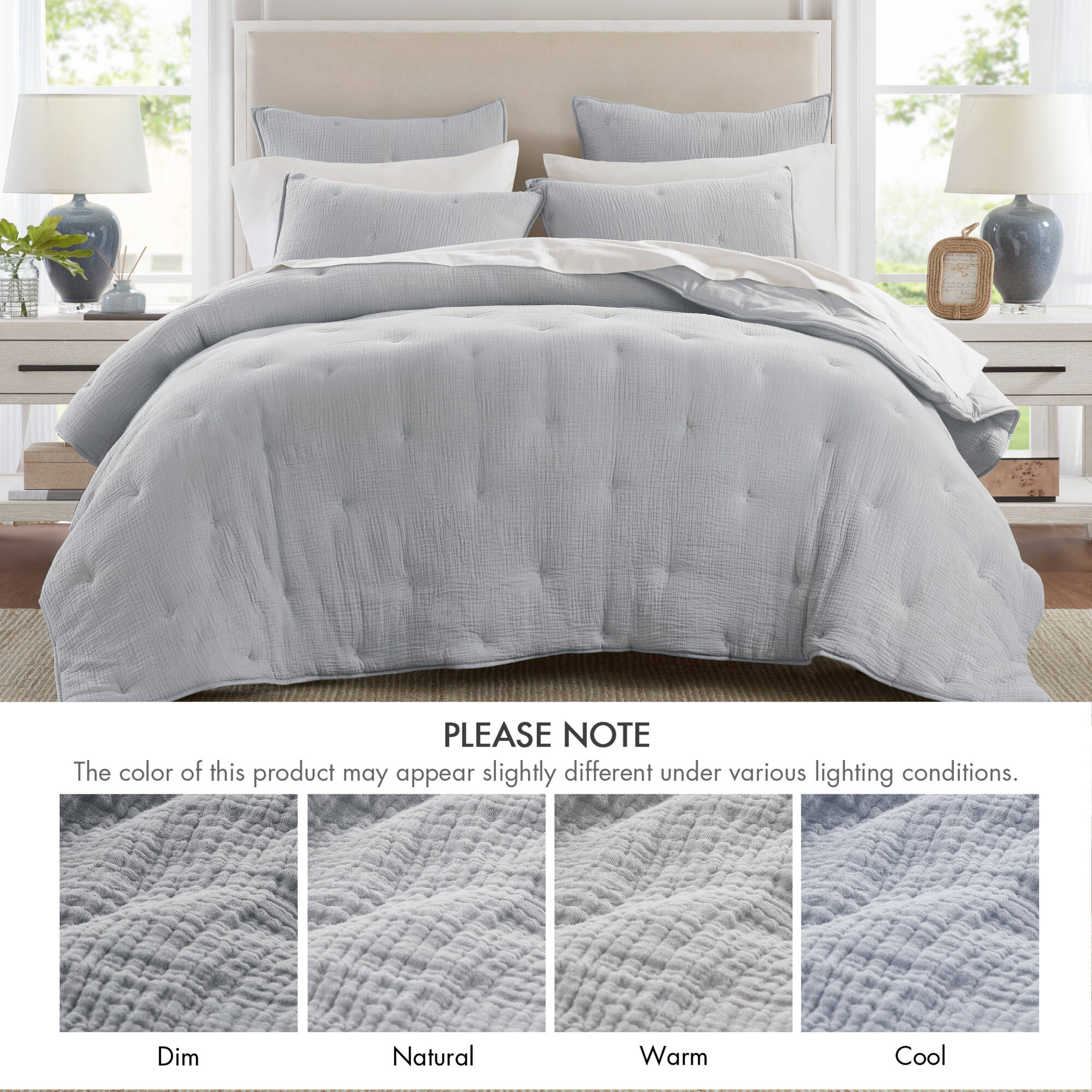 Cotton Gauze Embroidered Euro Sham