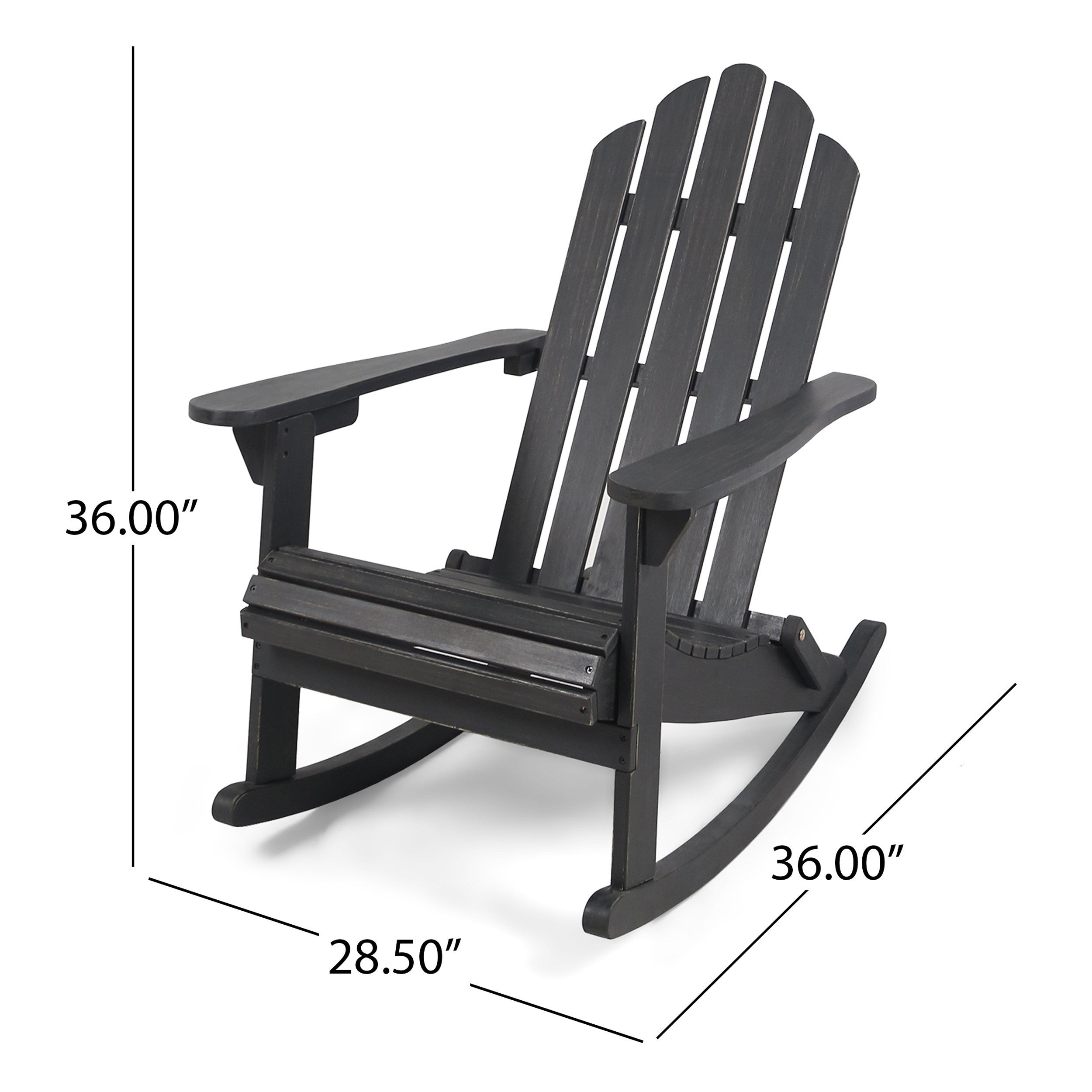 Echoes Outdoor Acacia Wood Adirondack Rocking Chair