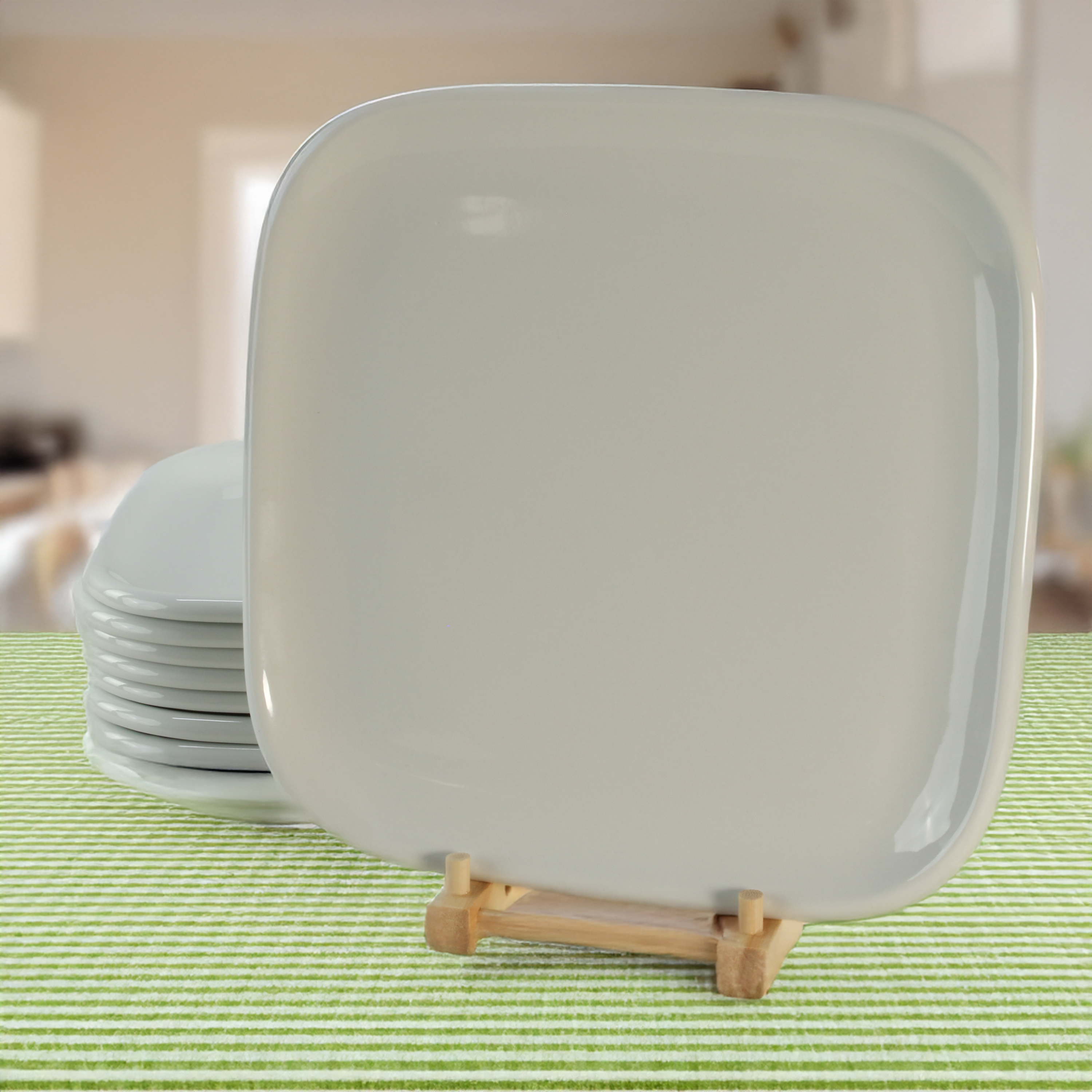 Impulse Square Dinner Plates, Set of 8