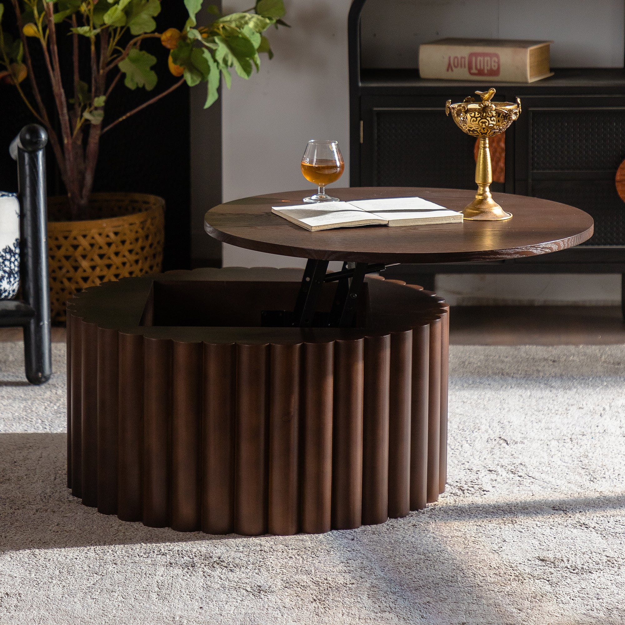 Round Coffee Table With Lift Top