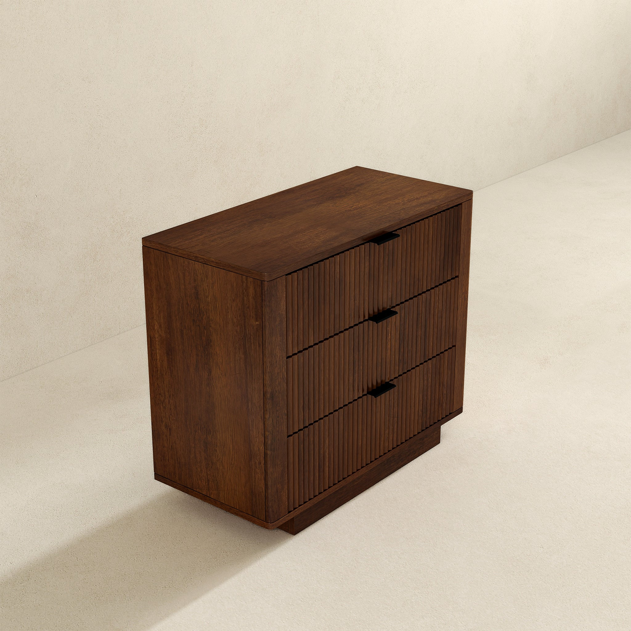 Castaway Nightstand with 3 Drawers and Decorative Knobs