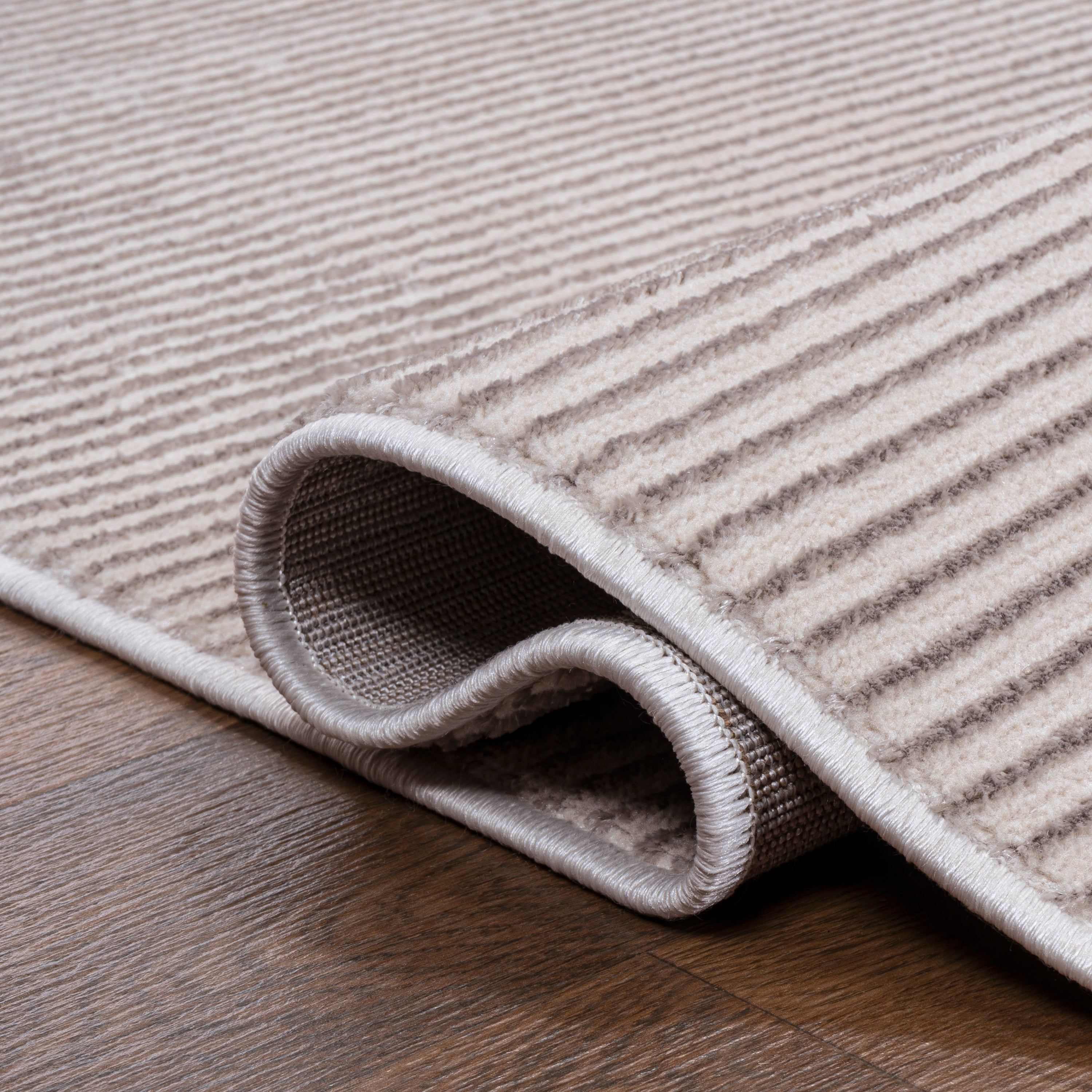 Cole Modern Minimalist Pinstripe High-Low Area Rug