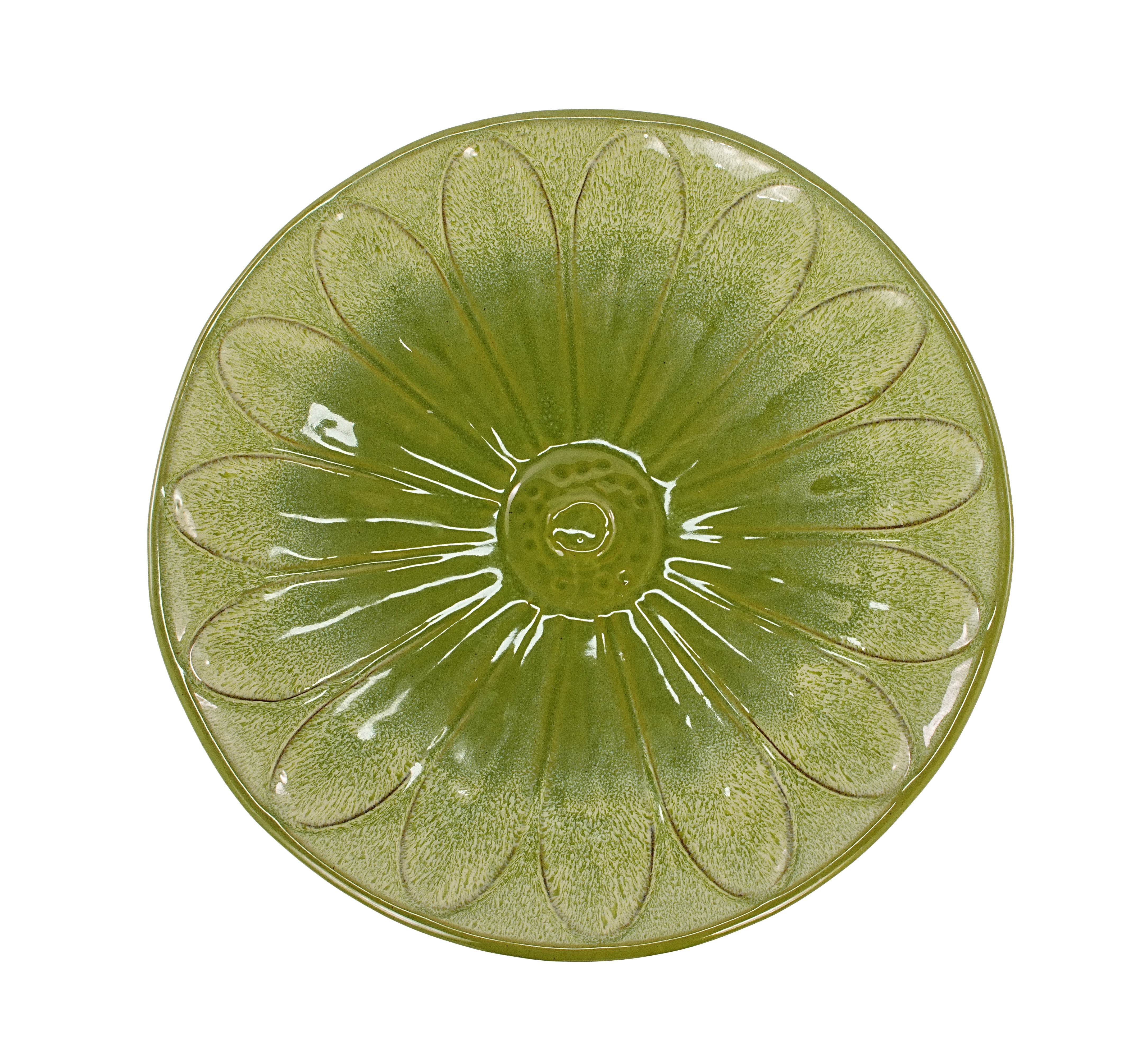 Handmade Green Gradient Glaze Ceramic Bird Bath