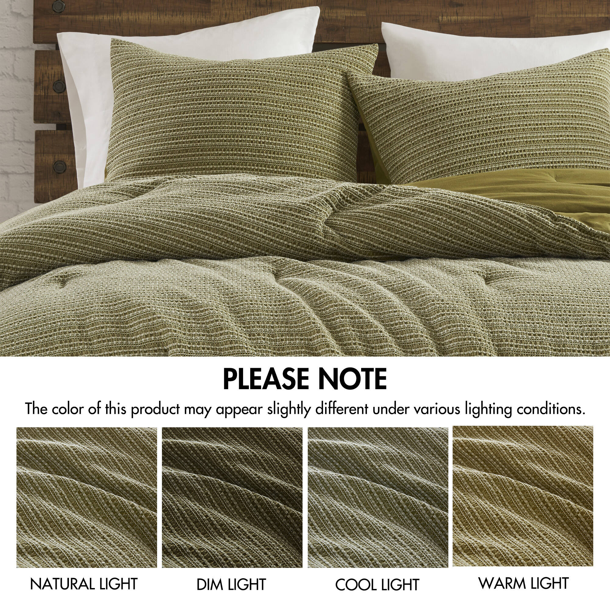 3P Piece Waffle Washed Comforter Set