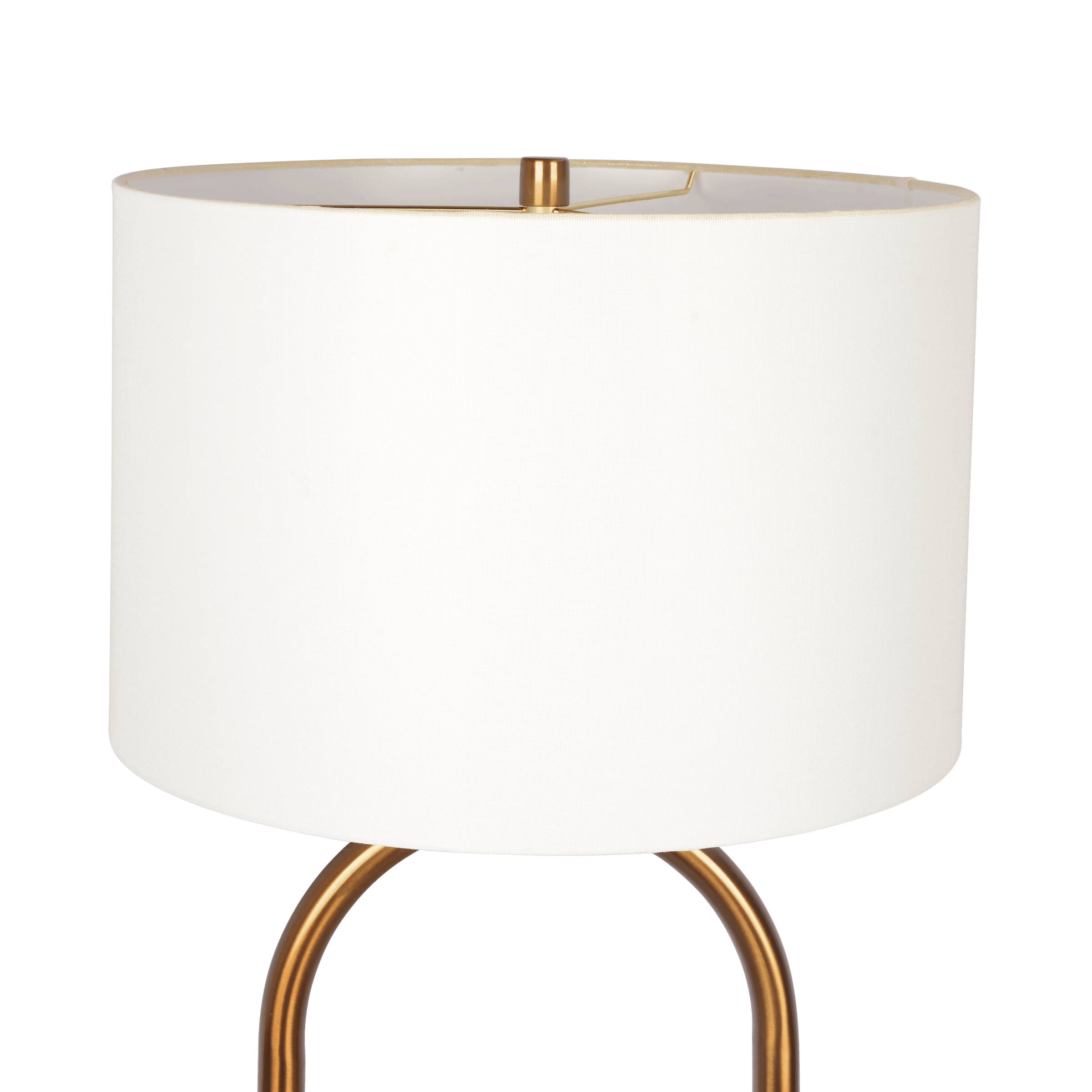 Floor Lamp with Large Drum Shade and Ring Base