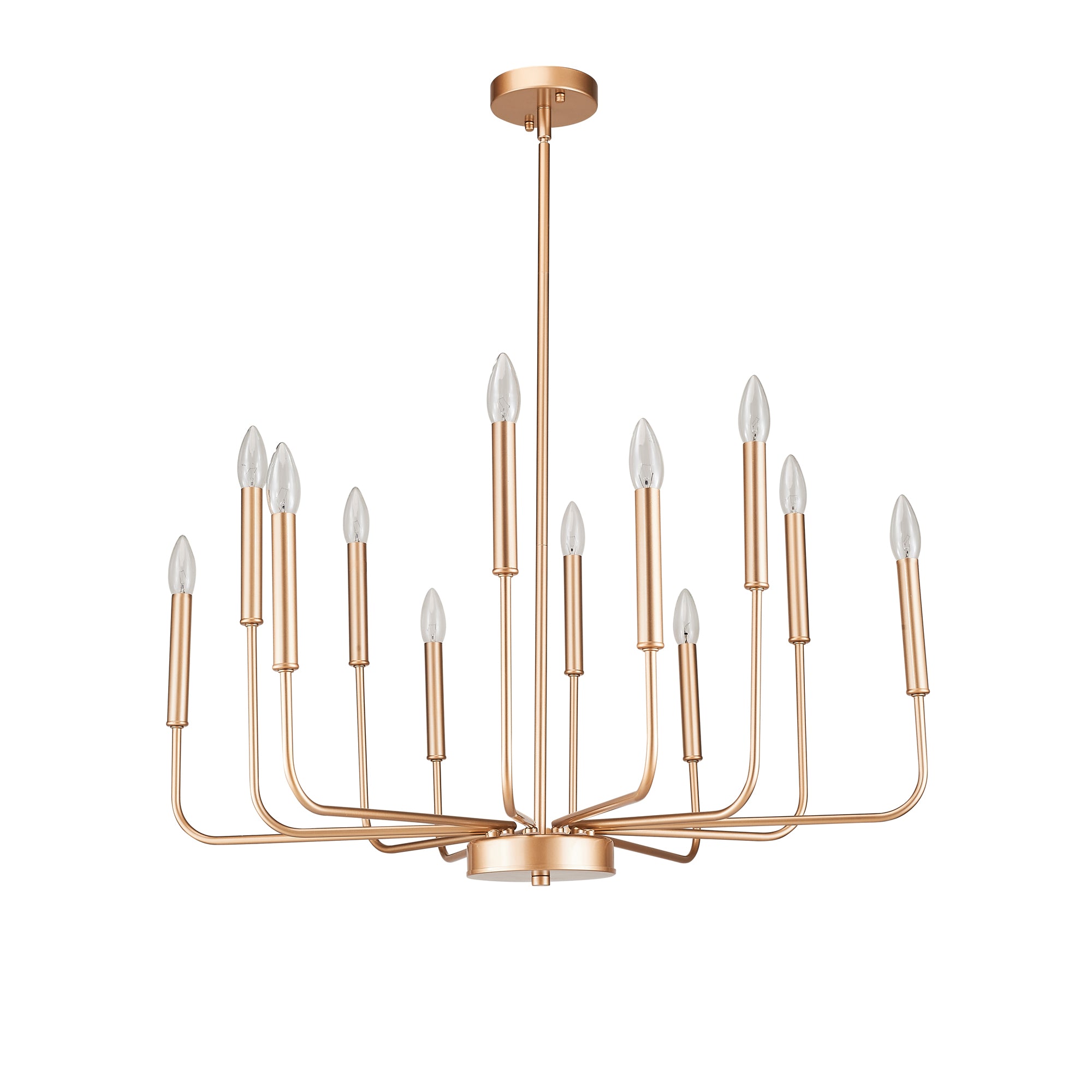 12-Light Pendant Light with Adjustable Height and Candle Hanger Design