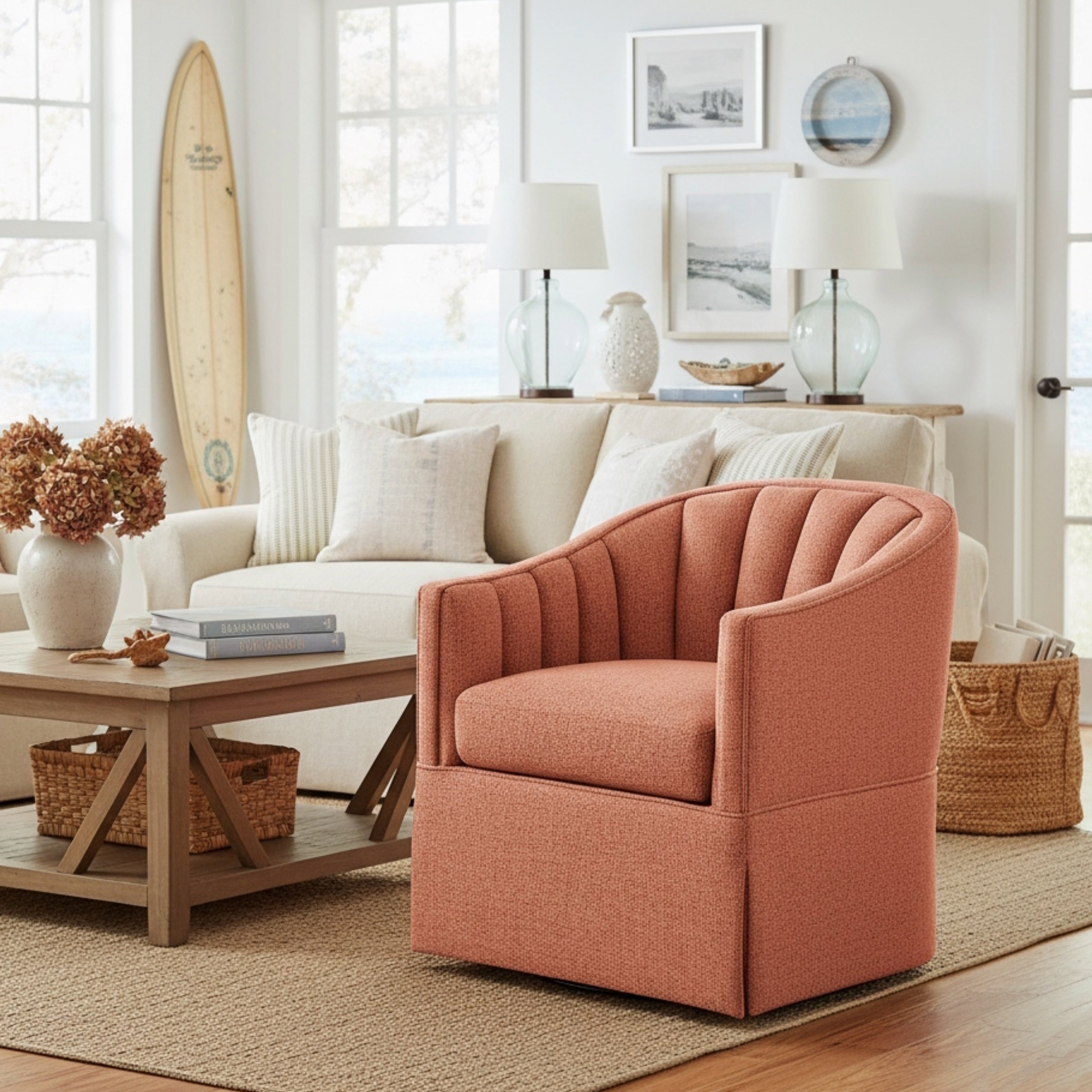 Skirted Swivel Accent Chair