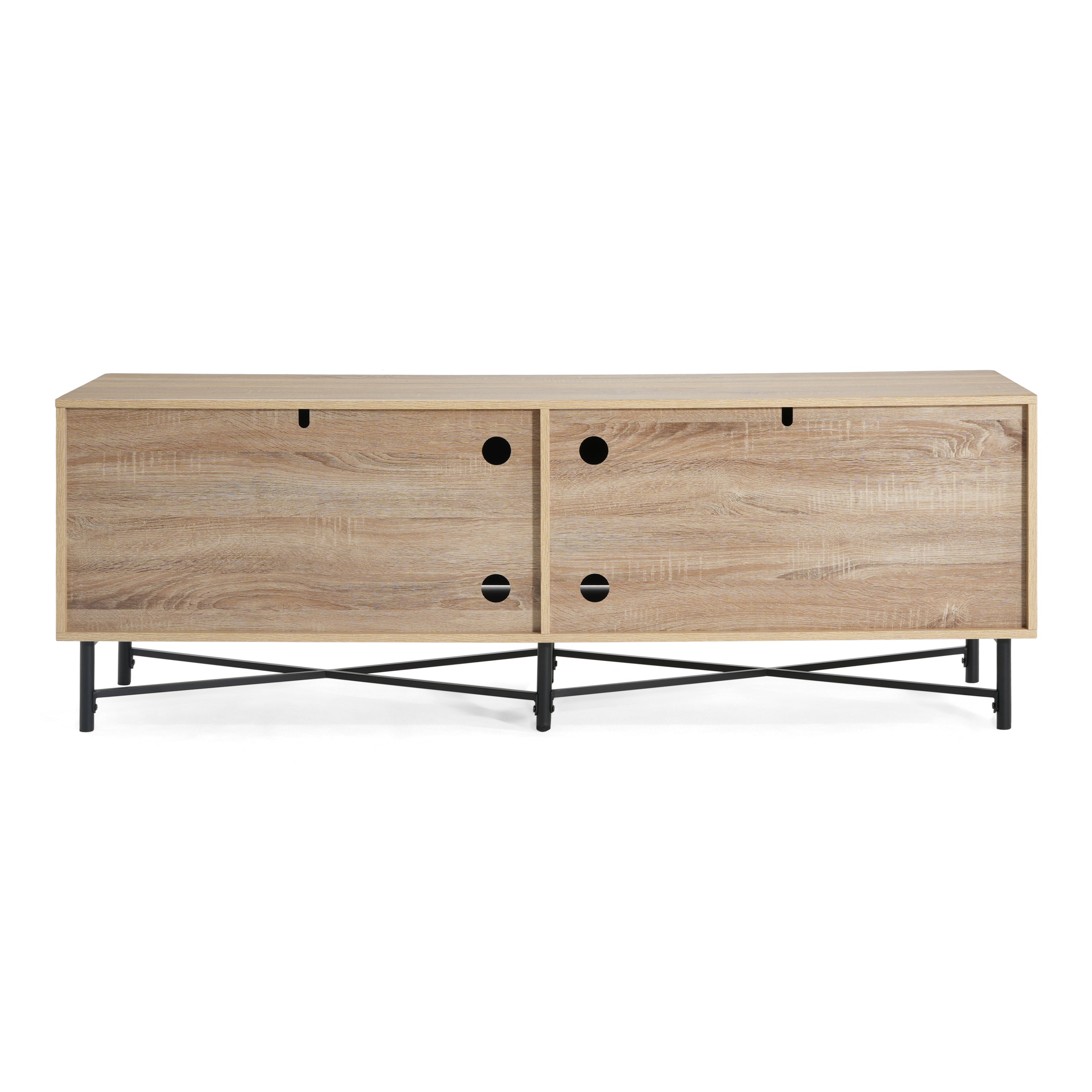 4-Door Fluted Low TV Cabinet