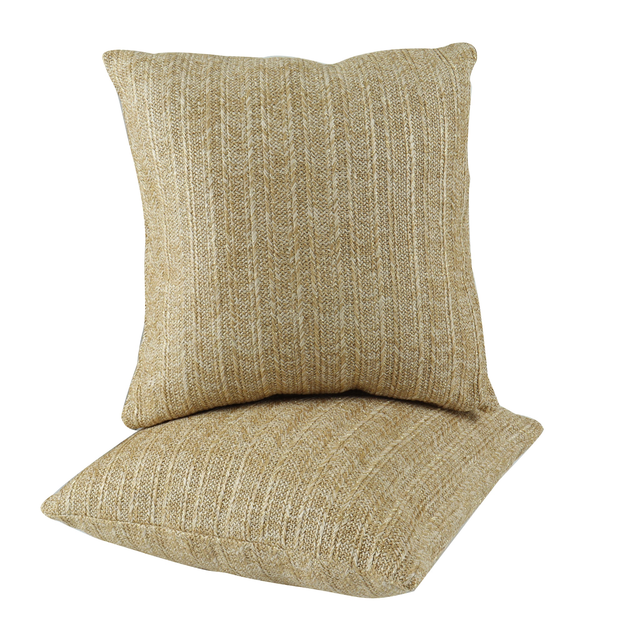Natural Woven Outdoor Square Pillows, Set of 2