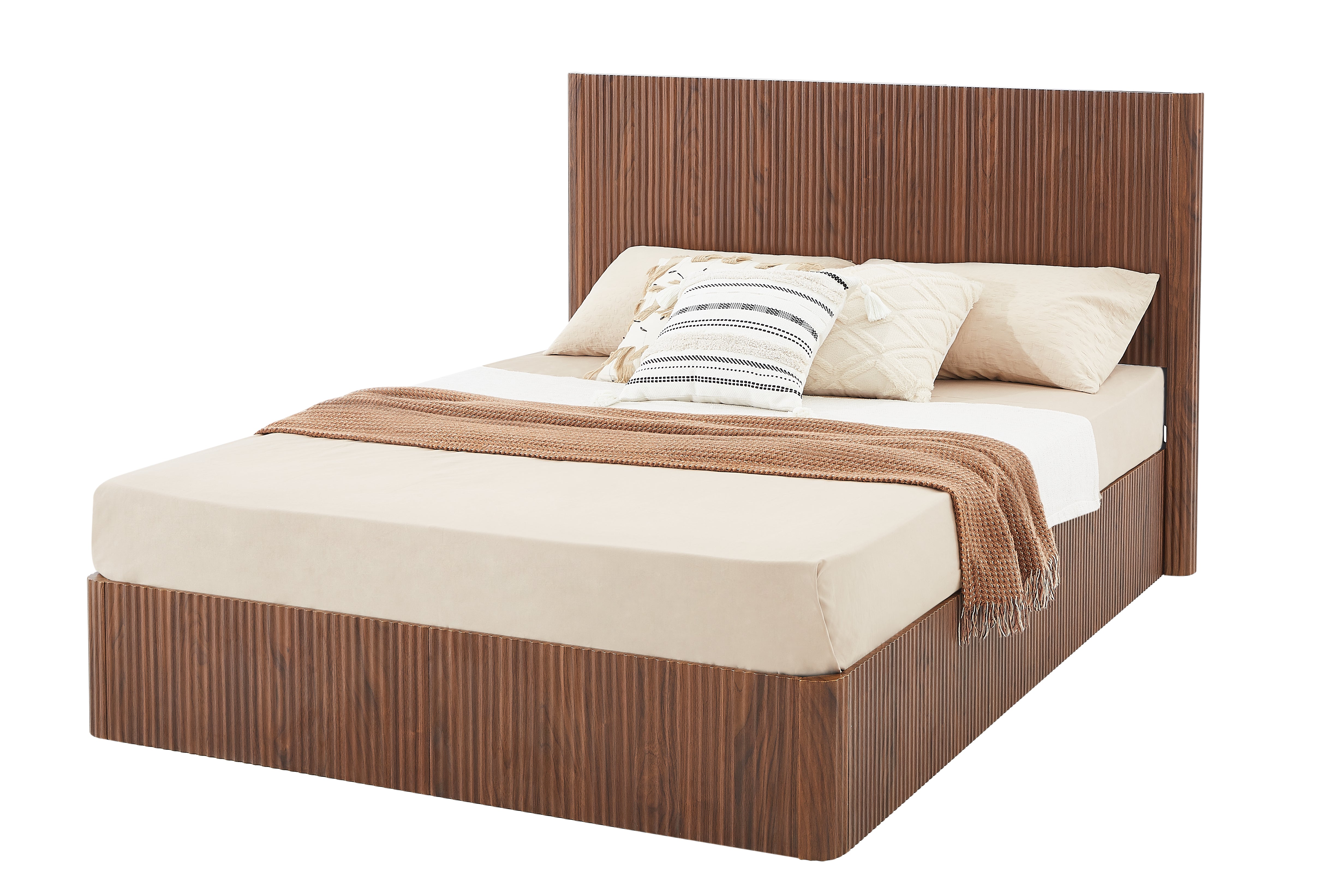 Fluted Lift Up Storage Bed
