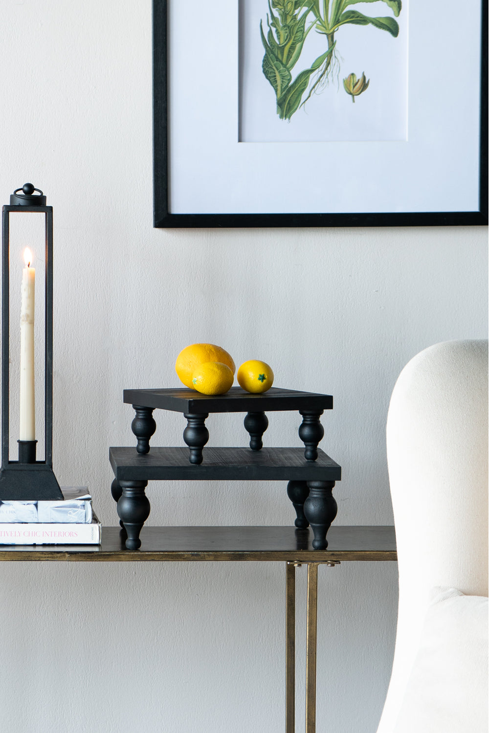 Black Wooden Square Risers, Set of 2