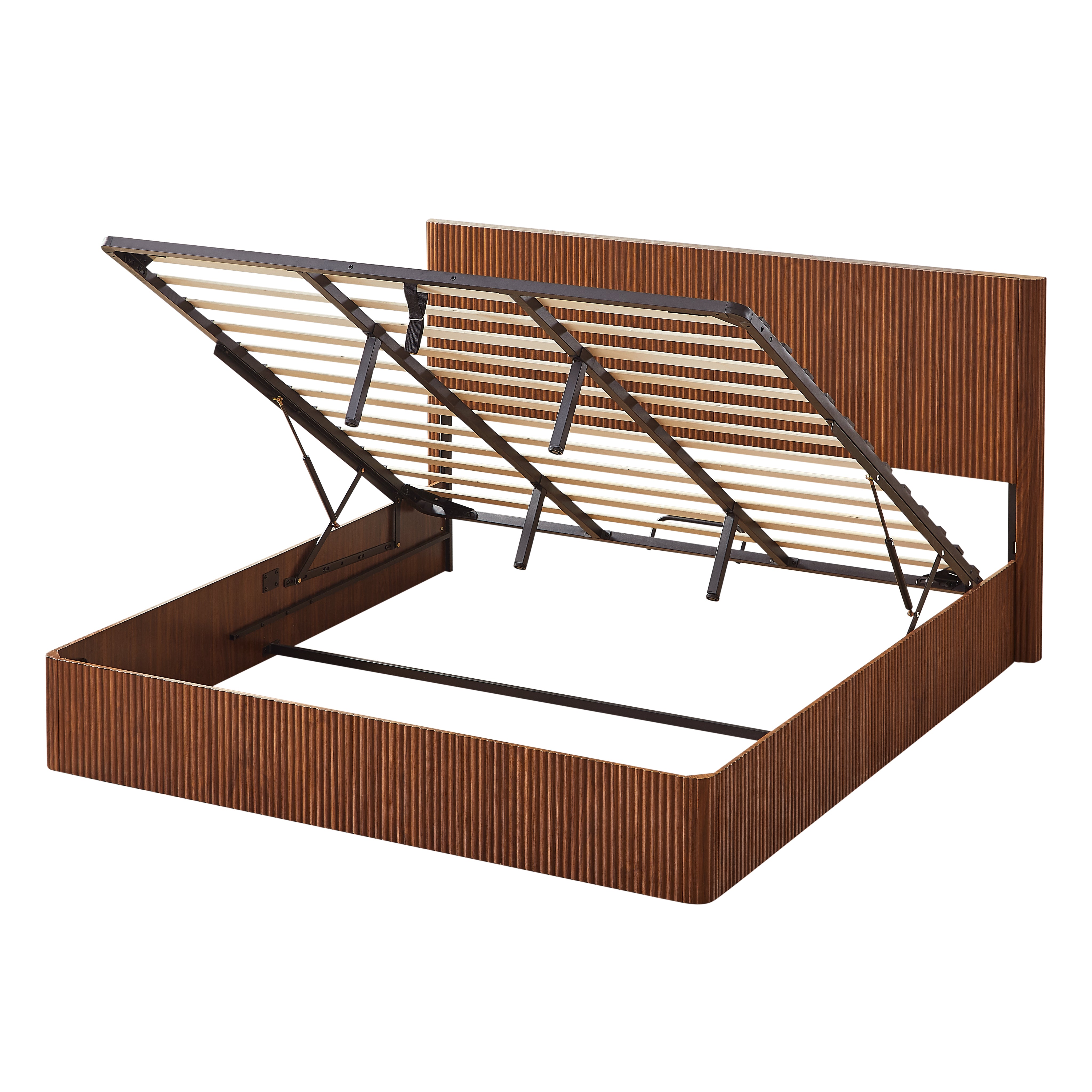 Fluted Lift Up Storage Bed