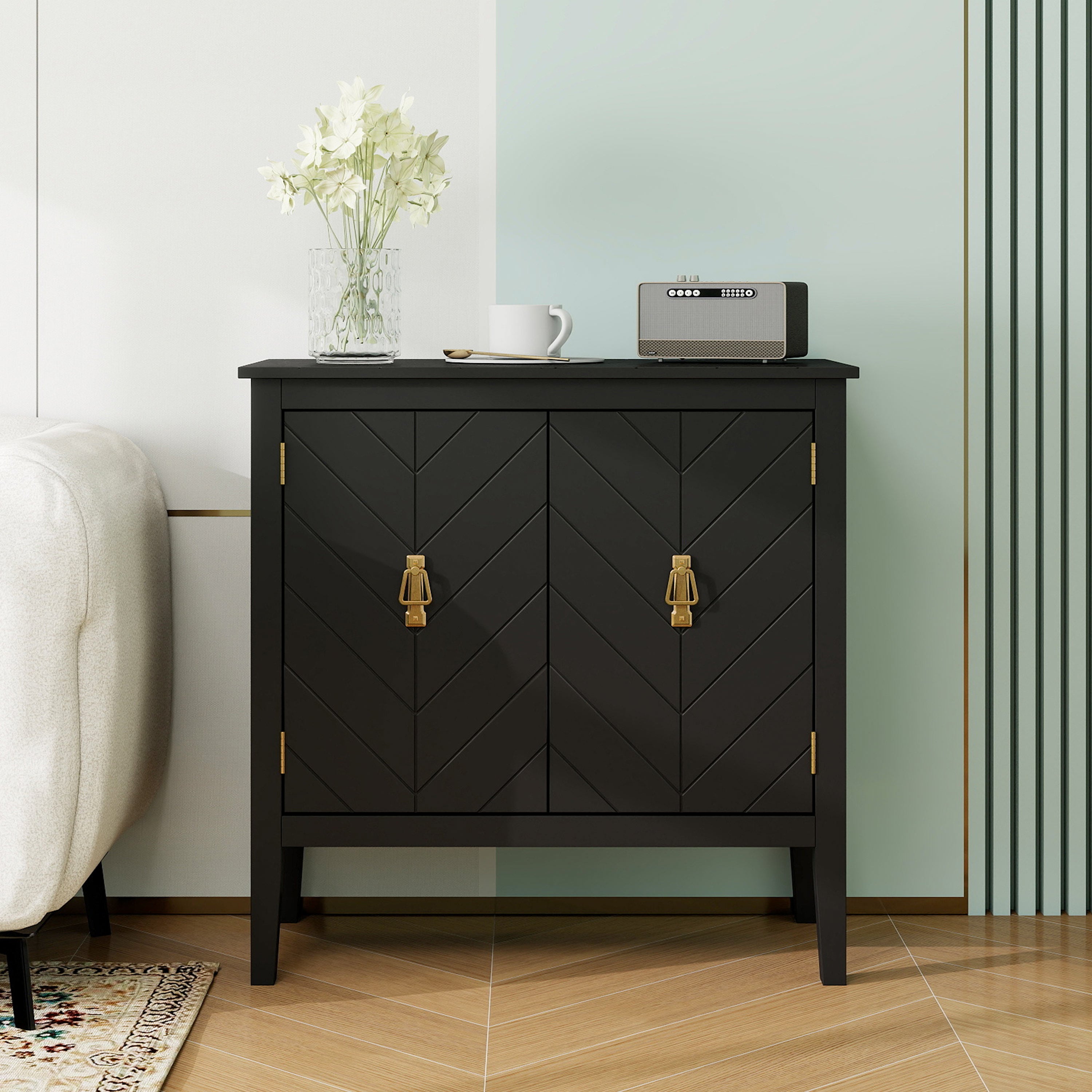 Vintage Style 2-Door Wooden Sideboard