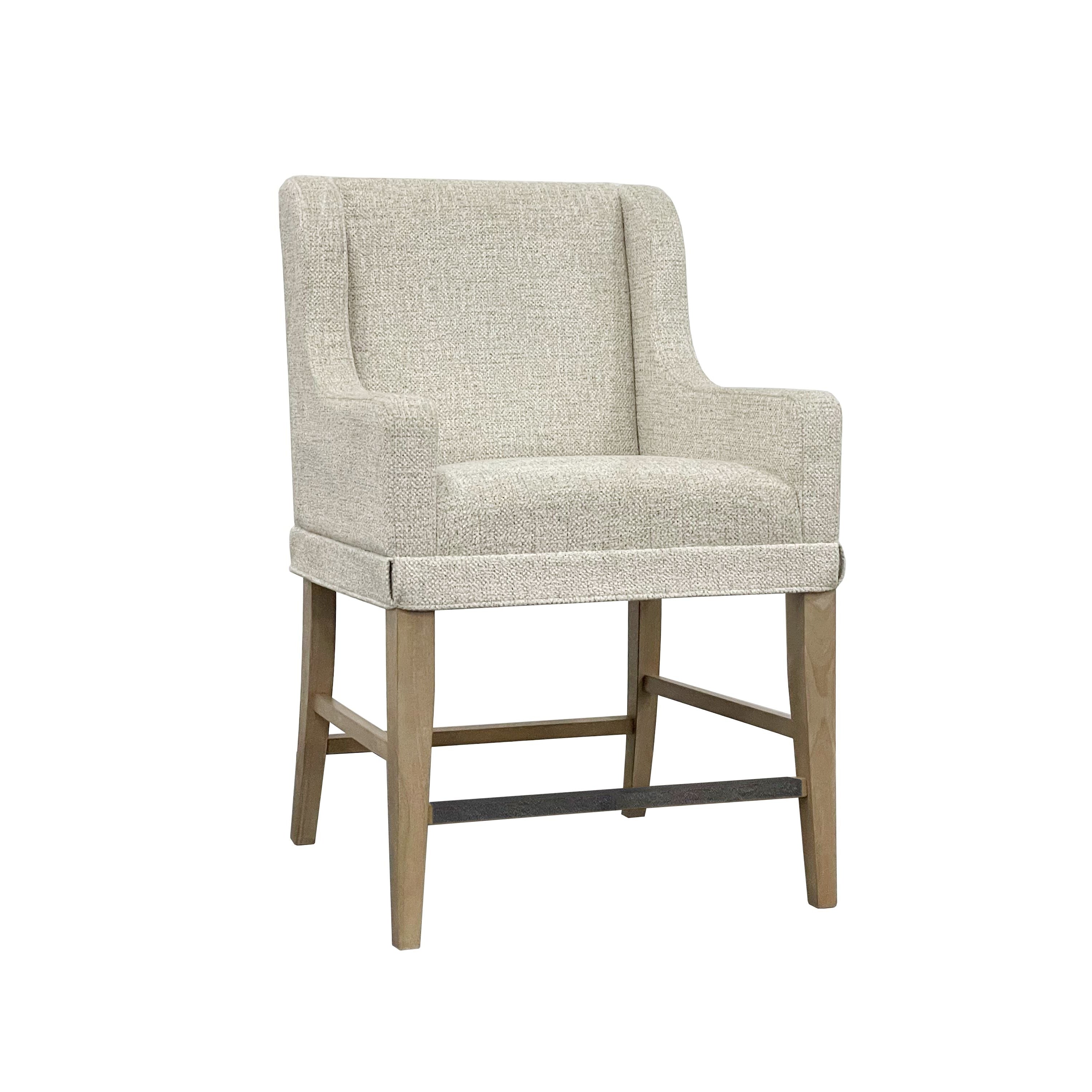 Upholstered High Back Counter Stool, Set of 2