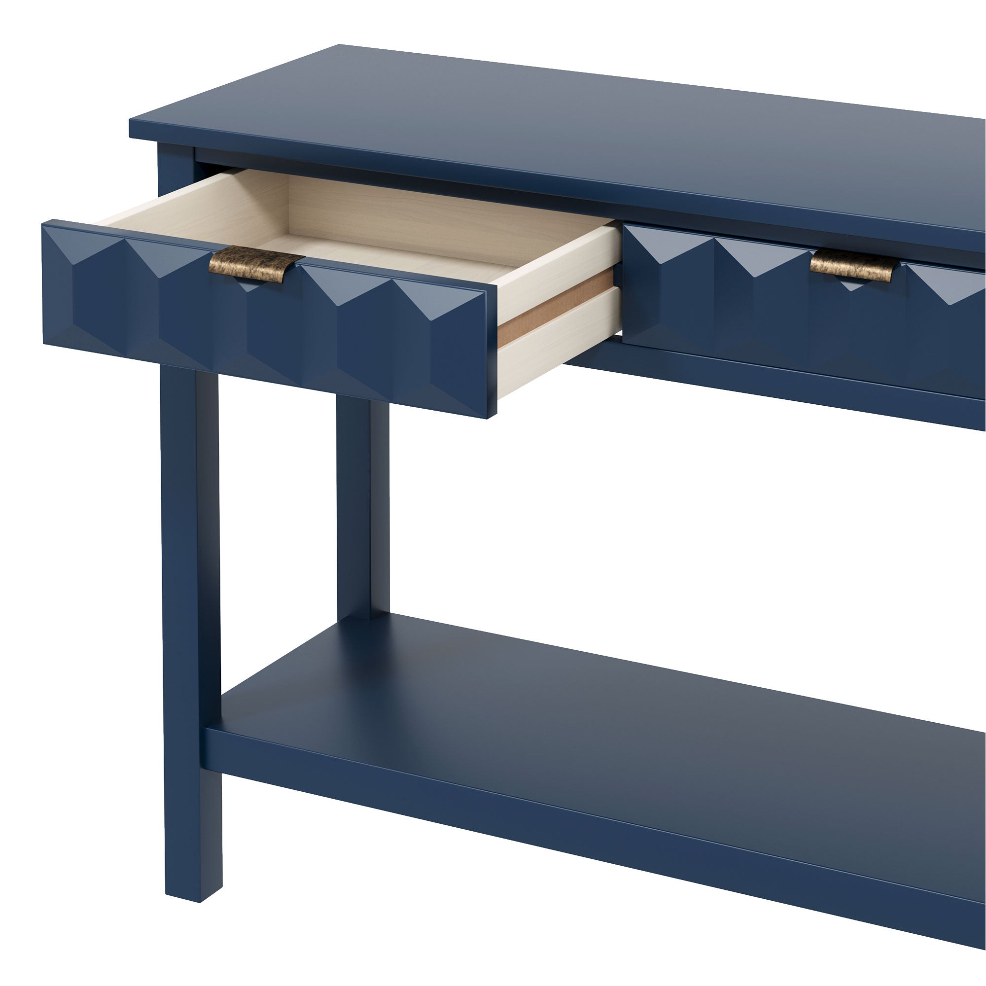 Honeycomb Pattern Console Table with 3 Drawers