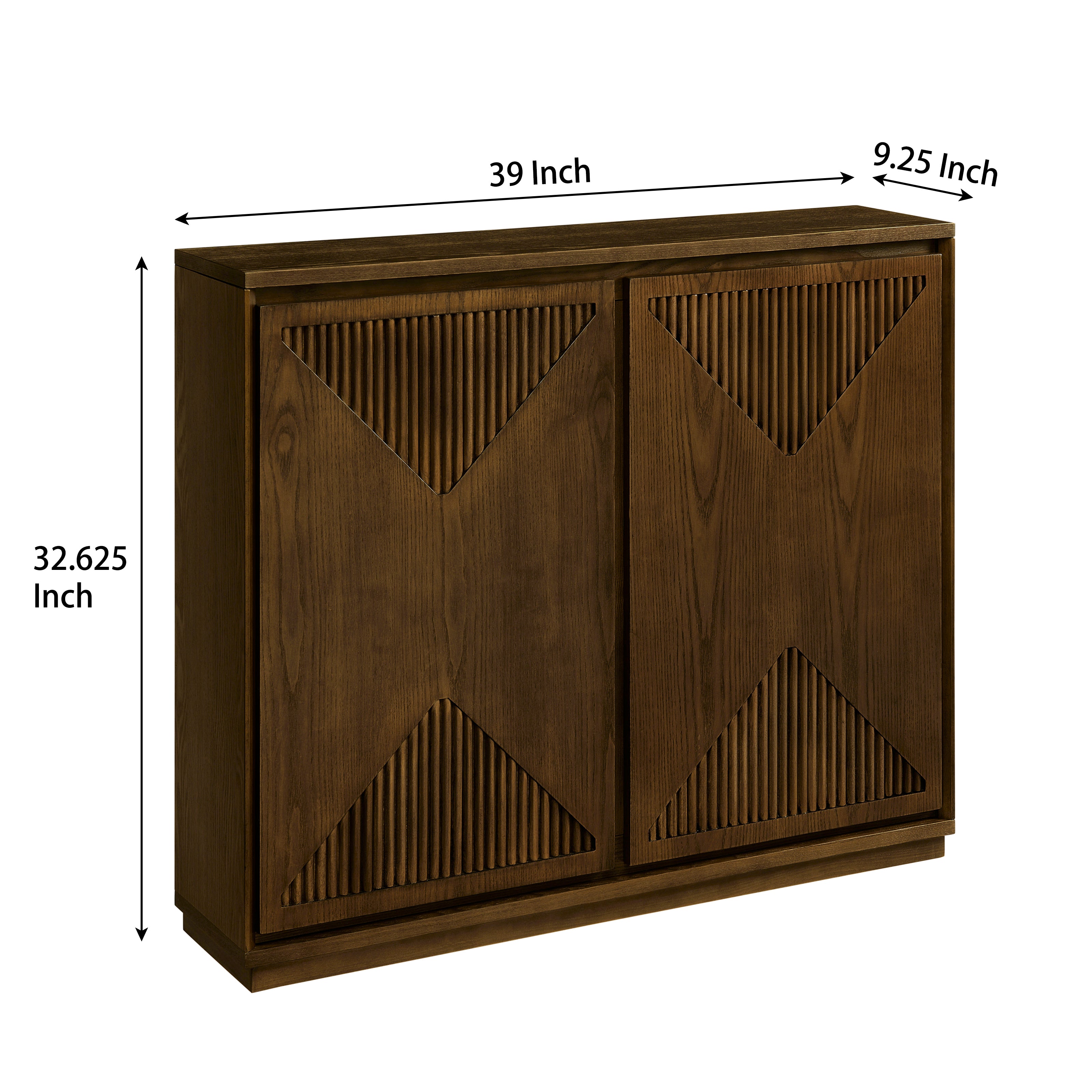 Mid Century Modern V-Shape Narrow Storage Cabinet