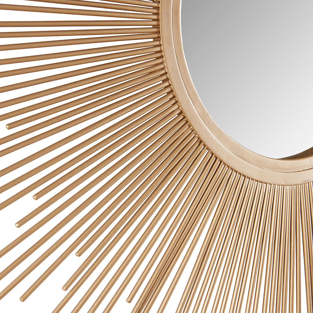 29.5" Sunburst Wall Decor Mirror with Metal Frame