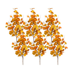 Fall-Gingko-Leaf-Twig-Spray-(set-of-6)-Orange-Faux-Florals