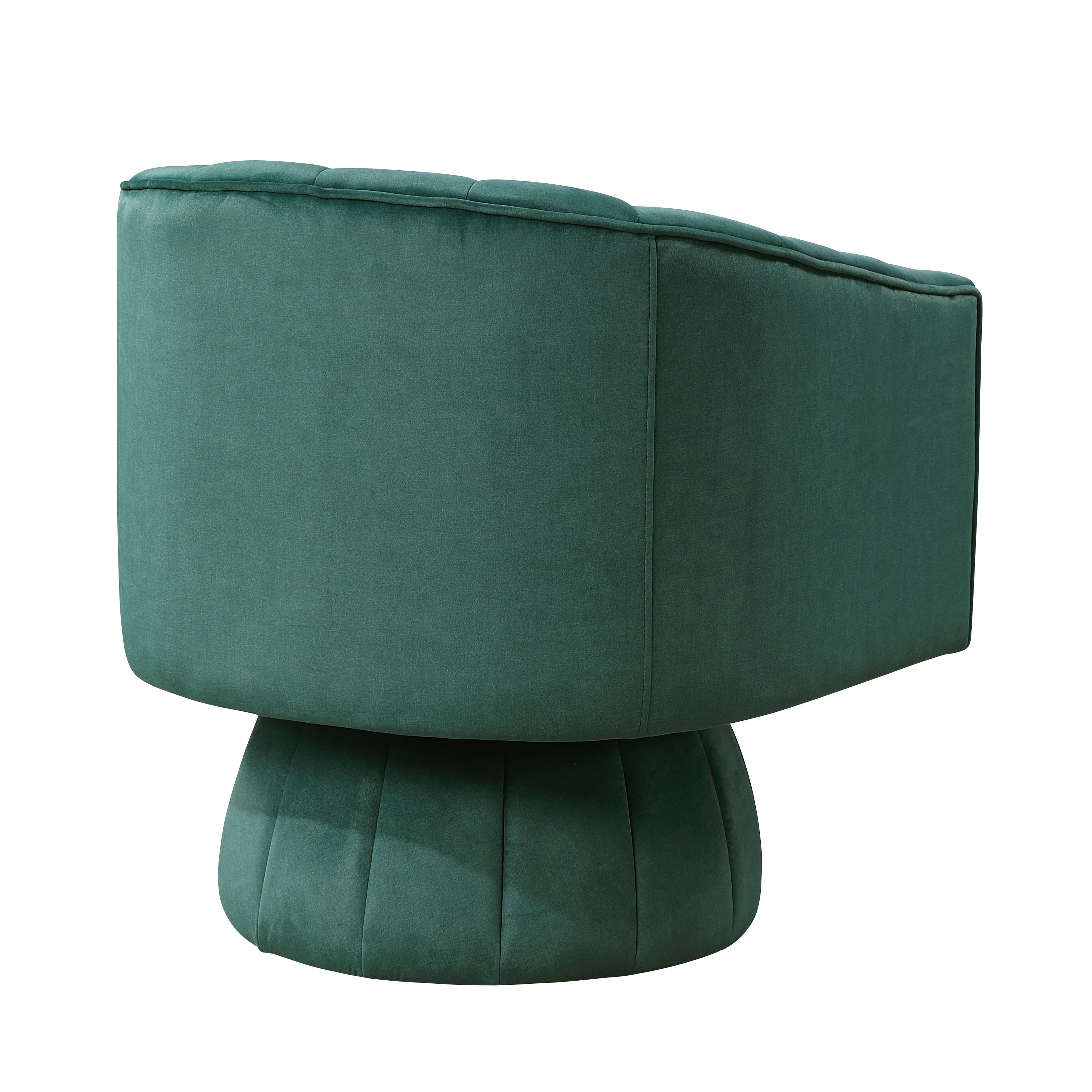 Modern Velvet Accent Swivel Chair, Barrel Back