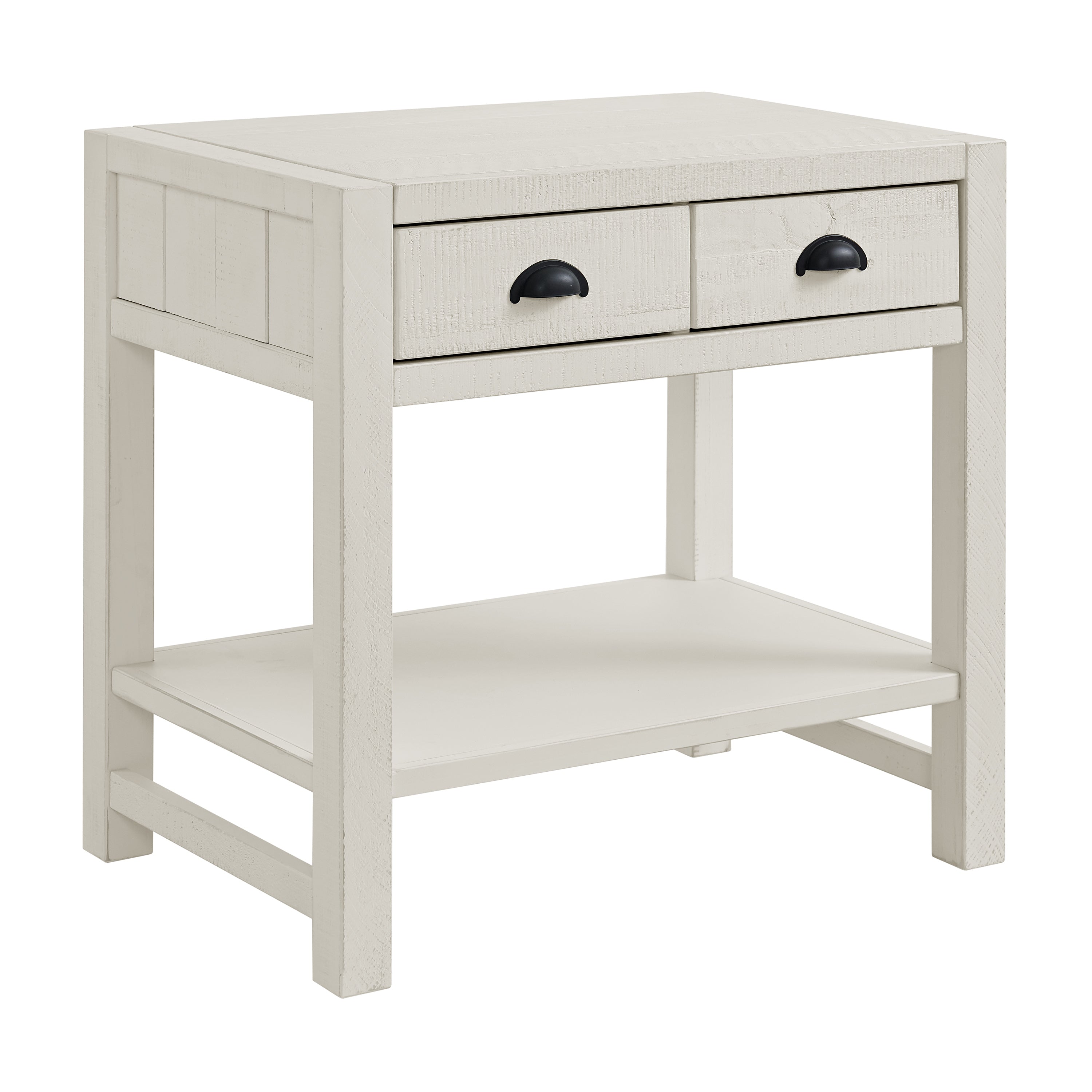 Arden 4-Piece Wood Bedroom Set with Bed, 2-Drawer Nightstand with open shelf, 5-Drawer Chest, 6-Drawer Dresser