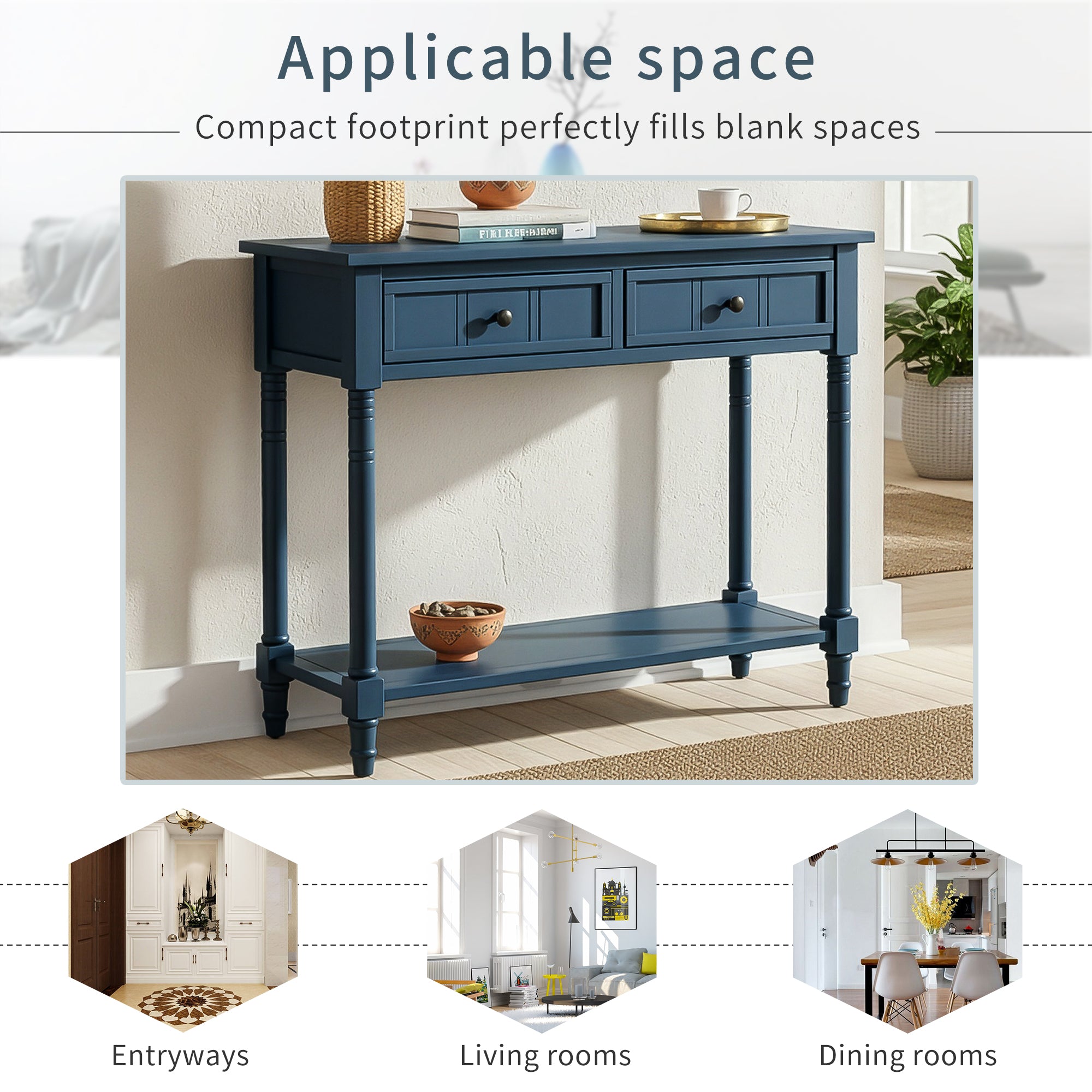 Daisy Traditional Console Table Design with Two Drawers