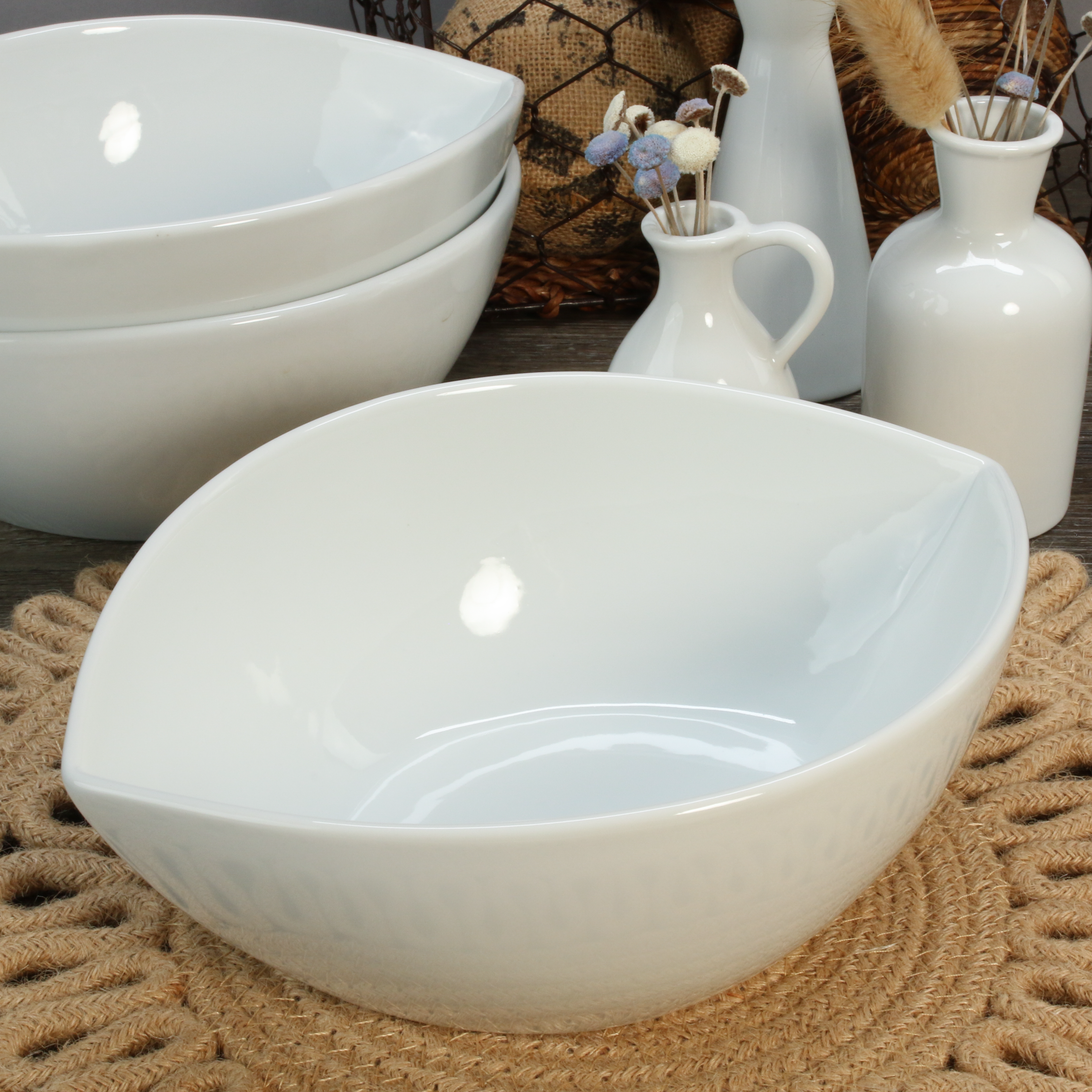 Split Oval Bowls, Set of 3