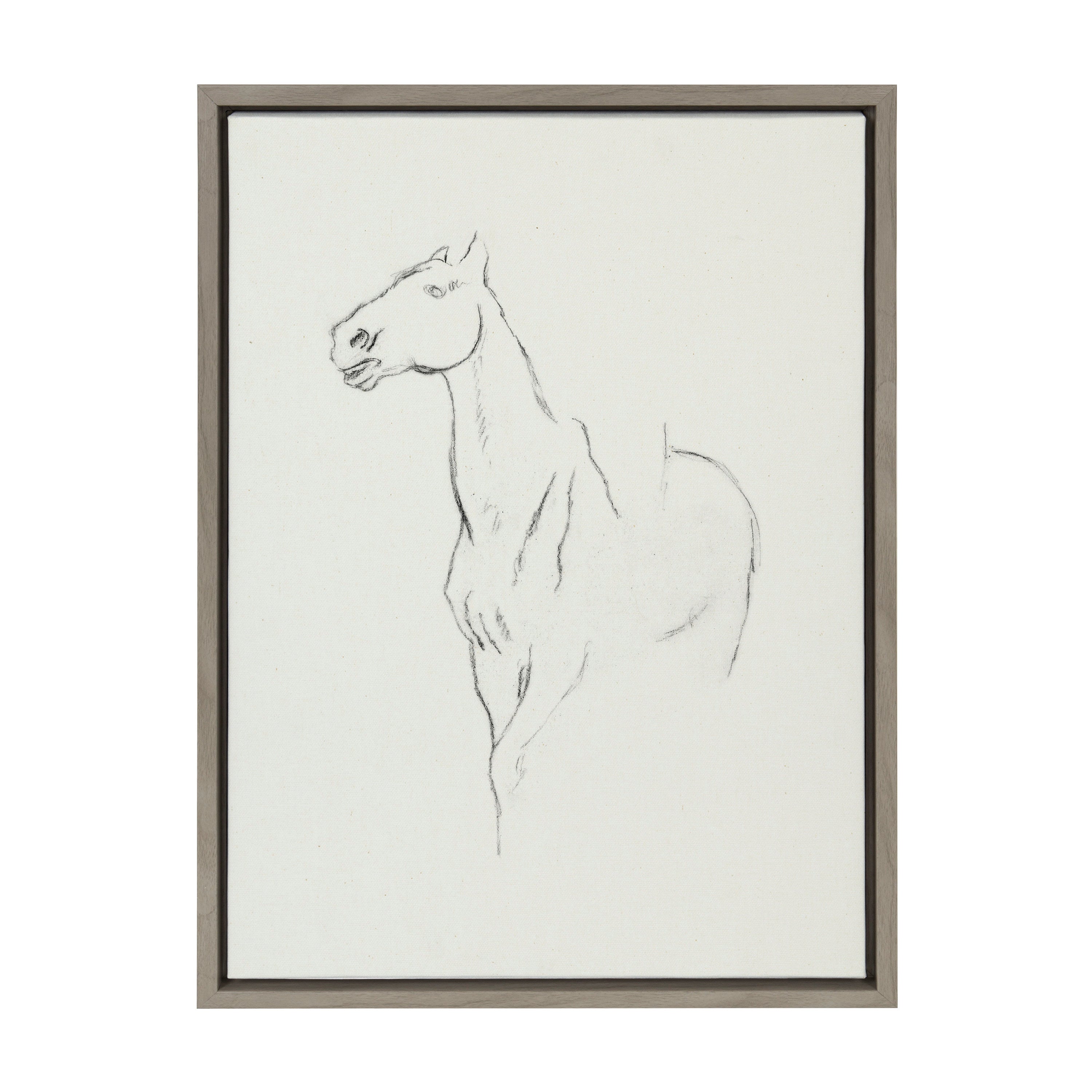 Sylvie Edgar Degas Horse Turned Three Quarters 1880 BW Framed Canvas by The Art Institute of Chicago