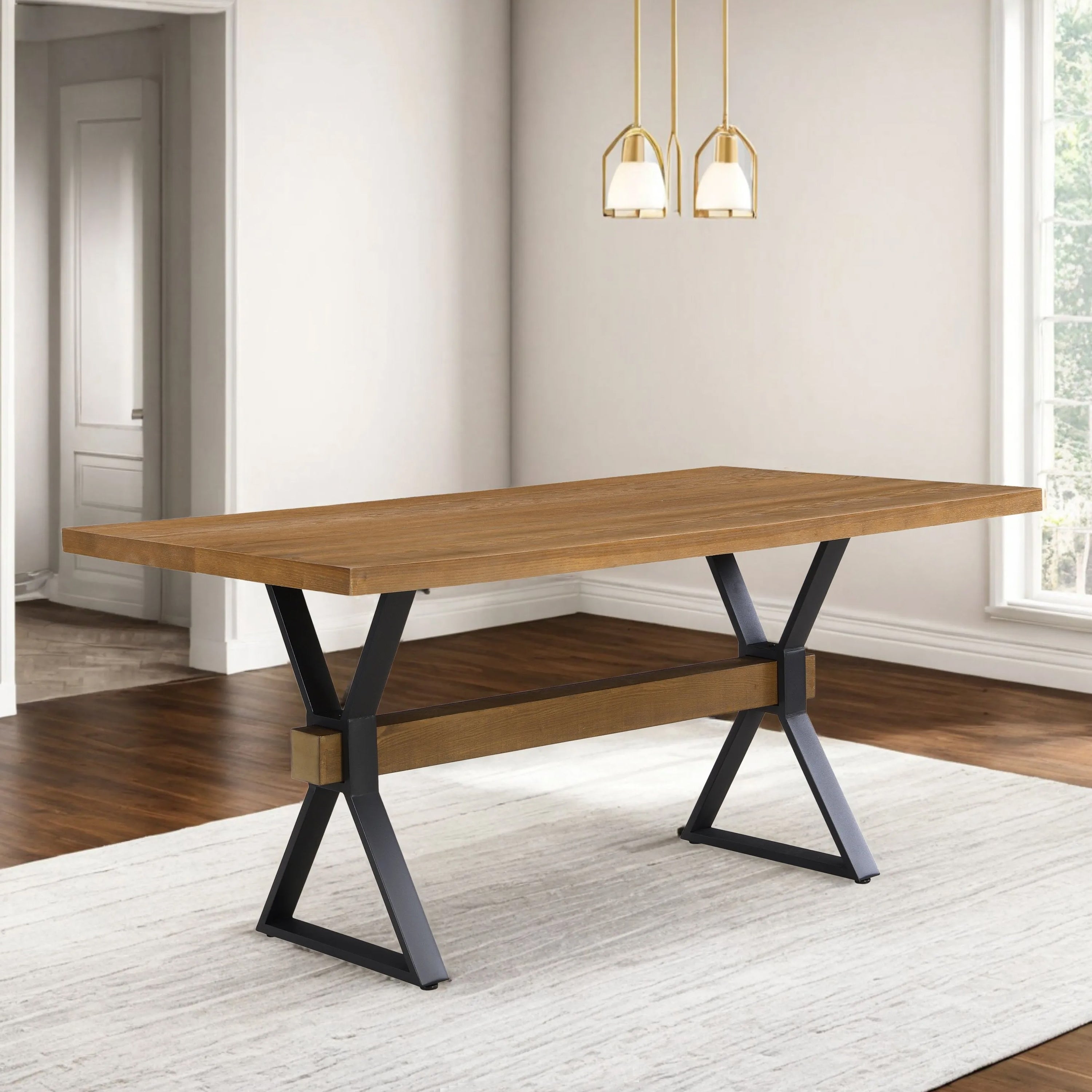 Hartsdale Rectangular Dining Table with X-Shaped Base