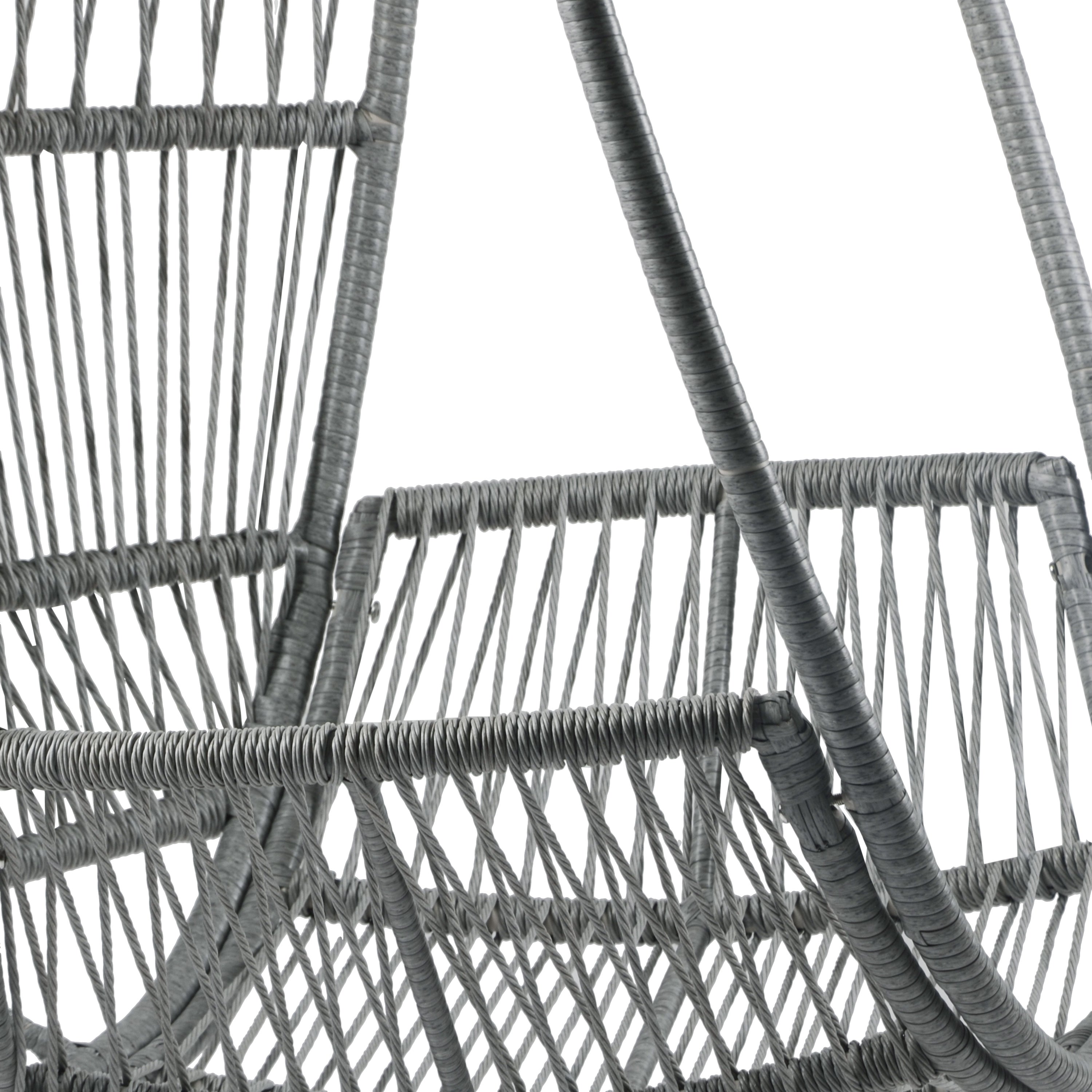 Outdoor Wicker Swivel Lounge Chair with Cushions and Sturdy Iron Base
