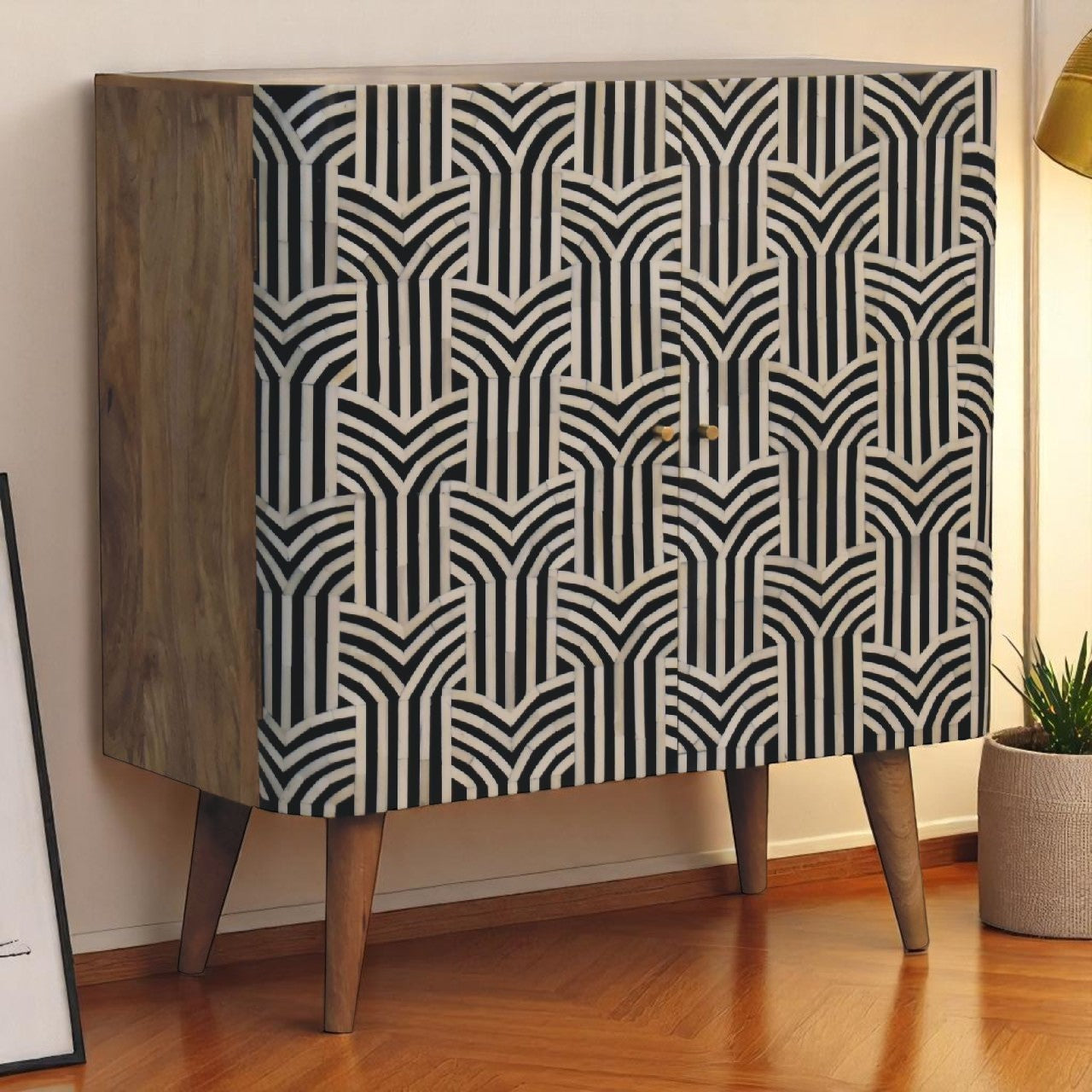 Edessa Solid Wood & Bone Inlay Cabinet