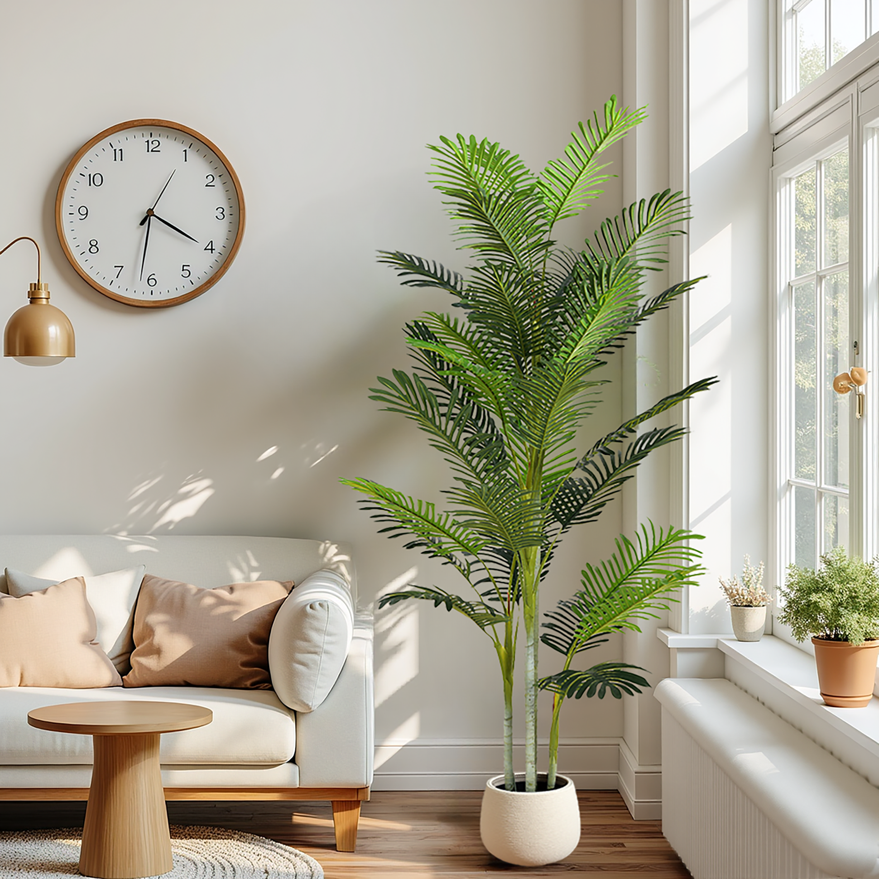 Faux Palm Tree With Pot, Set of 2