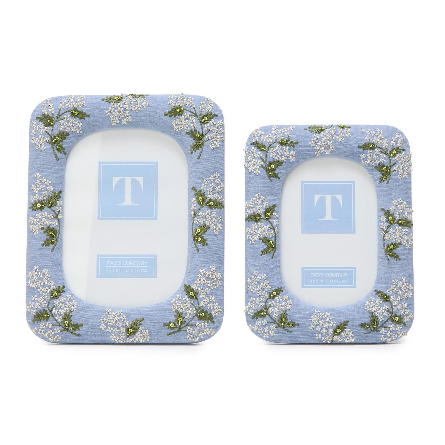 Hydrangea Photo Frames, Set of 2
