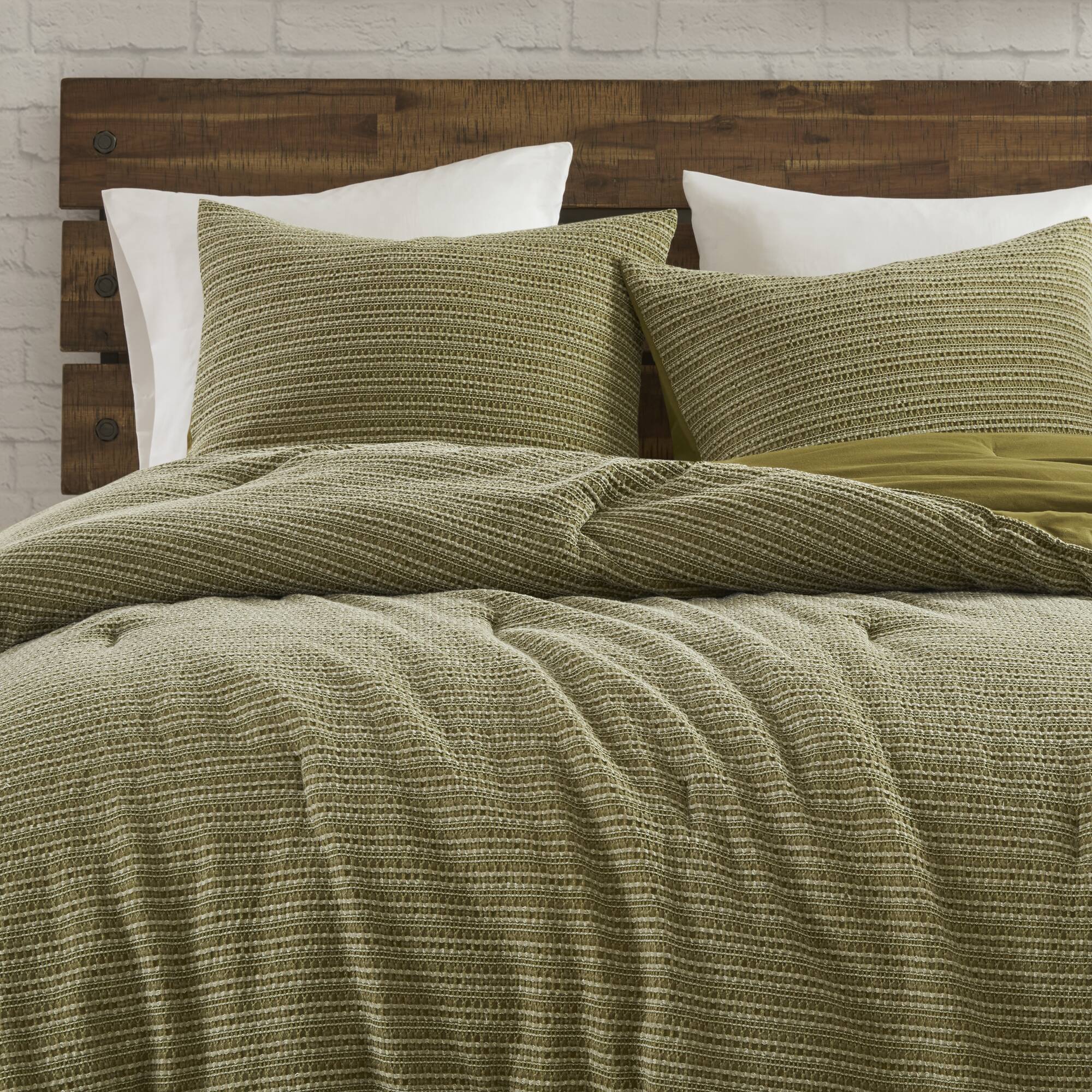 3P Piece Waffle Washed Comforter Set