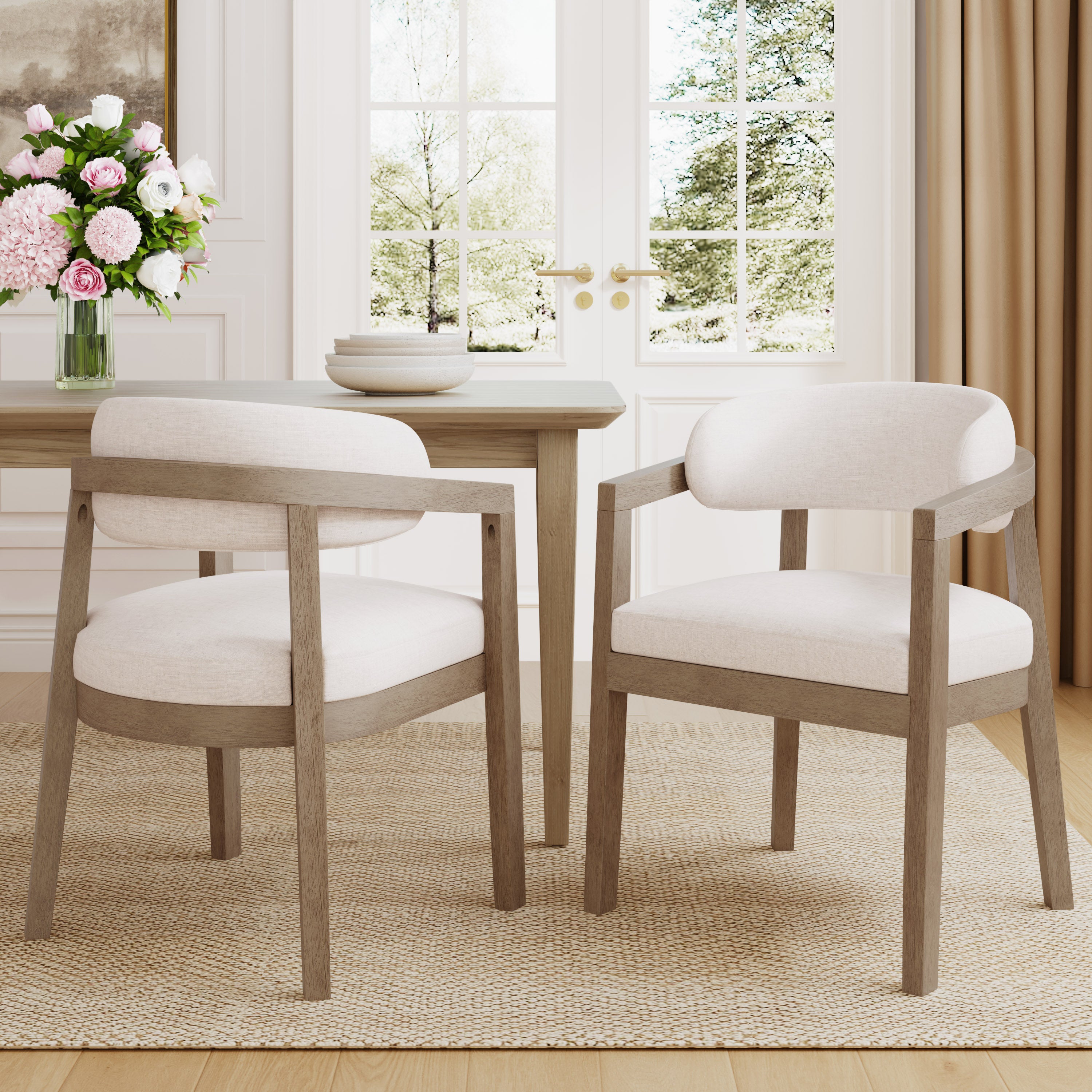 Whitfield U-Shaped Upholstered Dining Chair, Set of 2