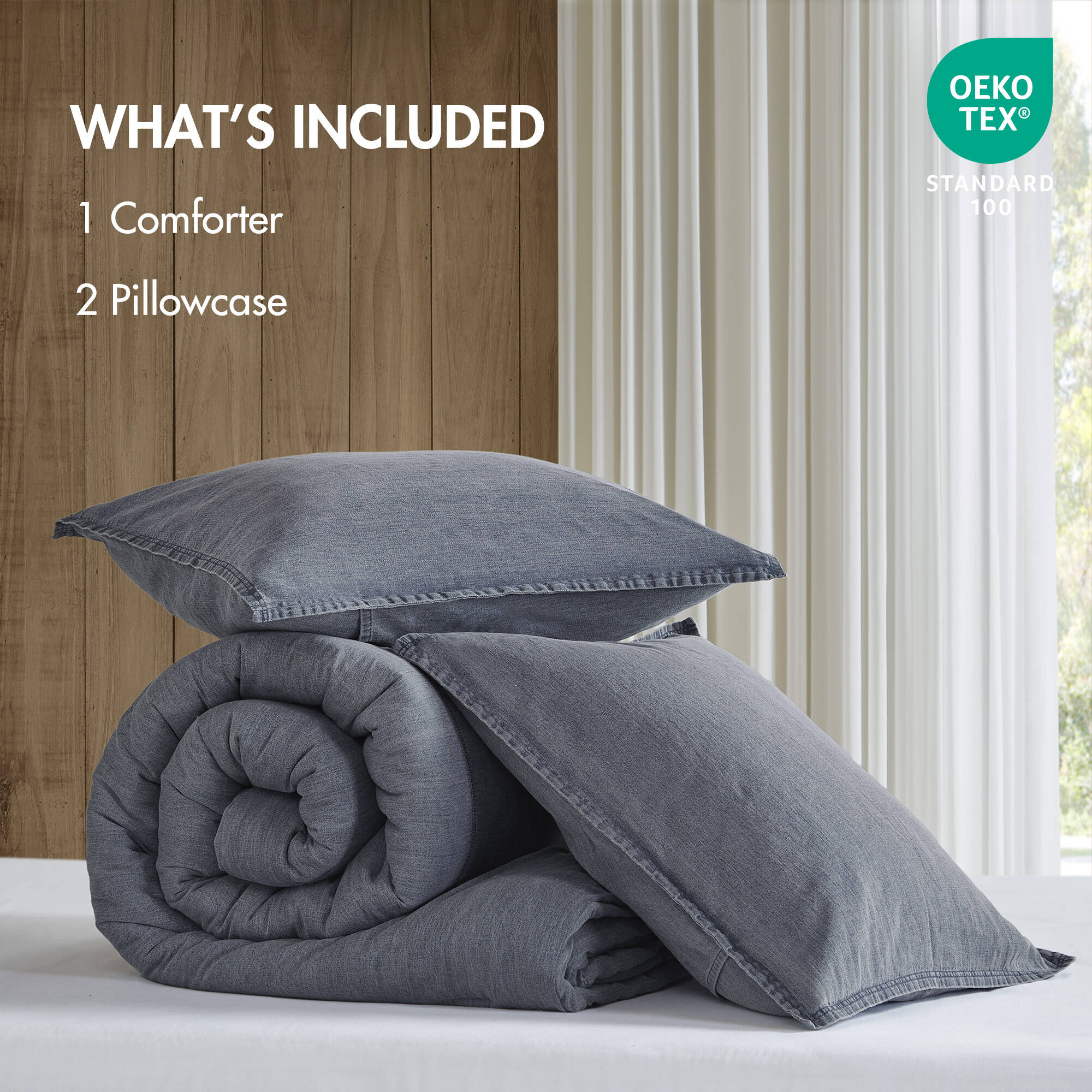 2-Piece Twill Washed Comforter Set