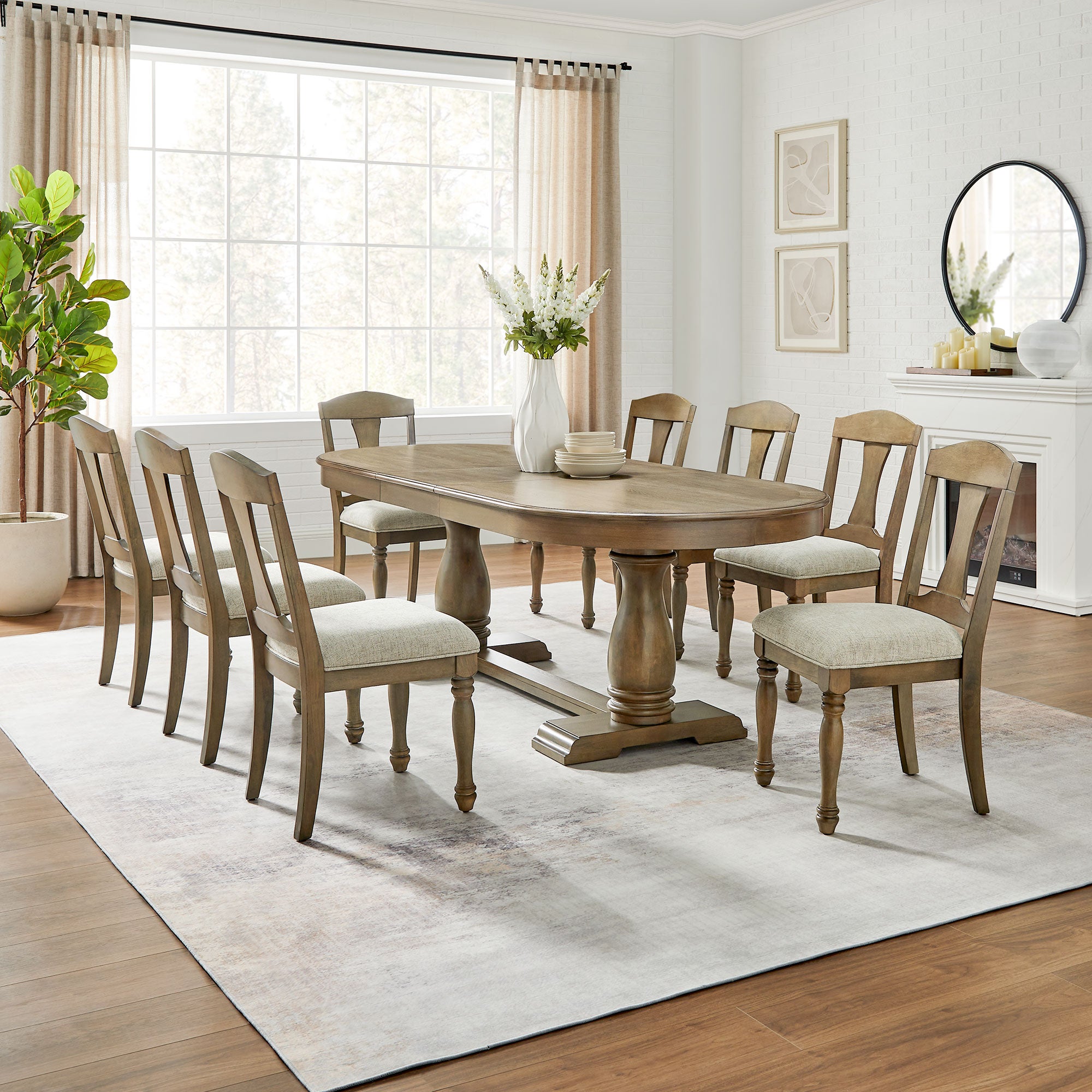 Aquarion Extendable Dining Table with Oval Shaped and Wood Frame