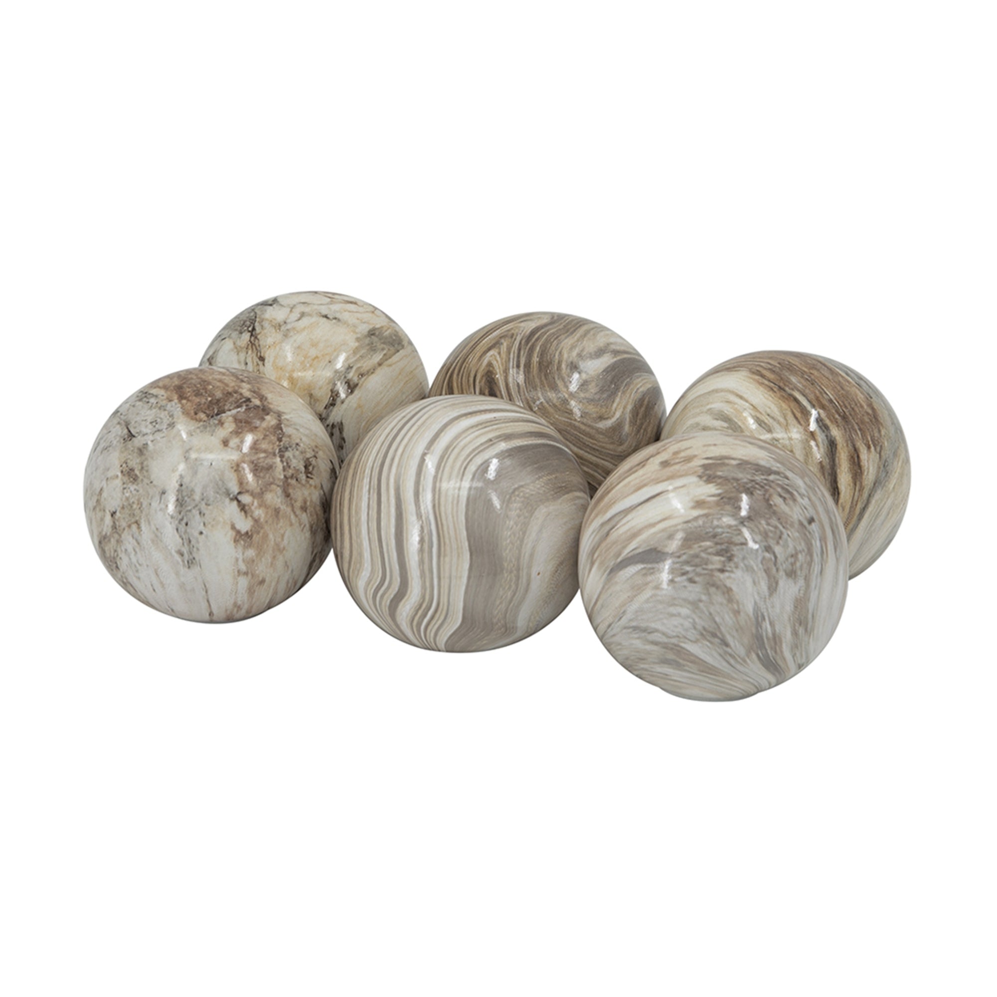 Ceramic Decorative Orbs, Set of 6