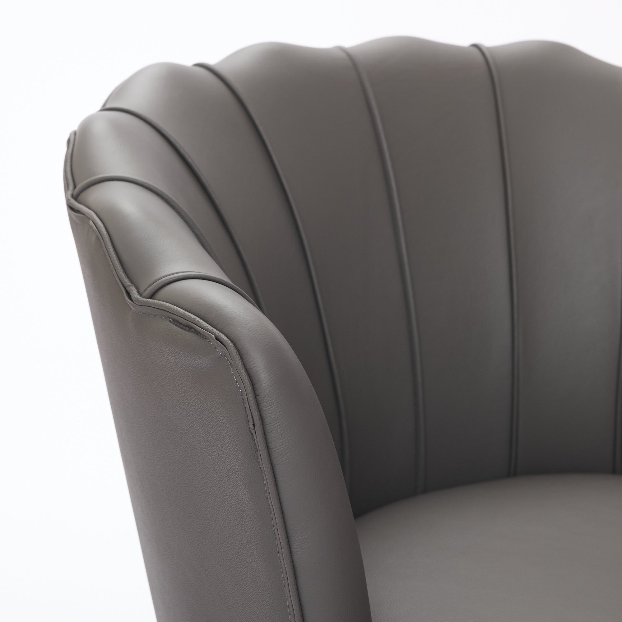 Genuine Top-Grain Leather Swivel Wing-Back Accent Chair