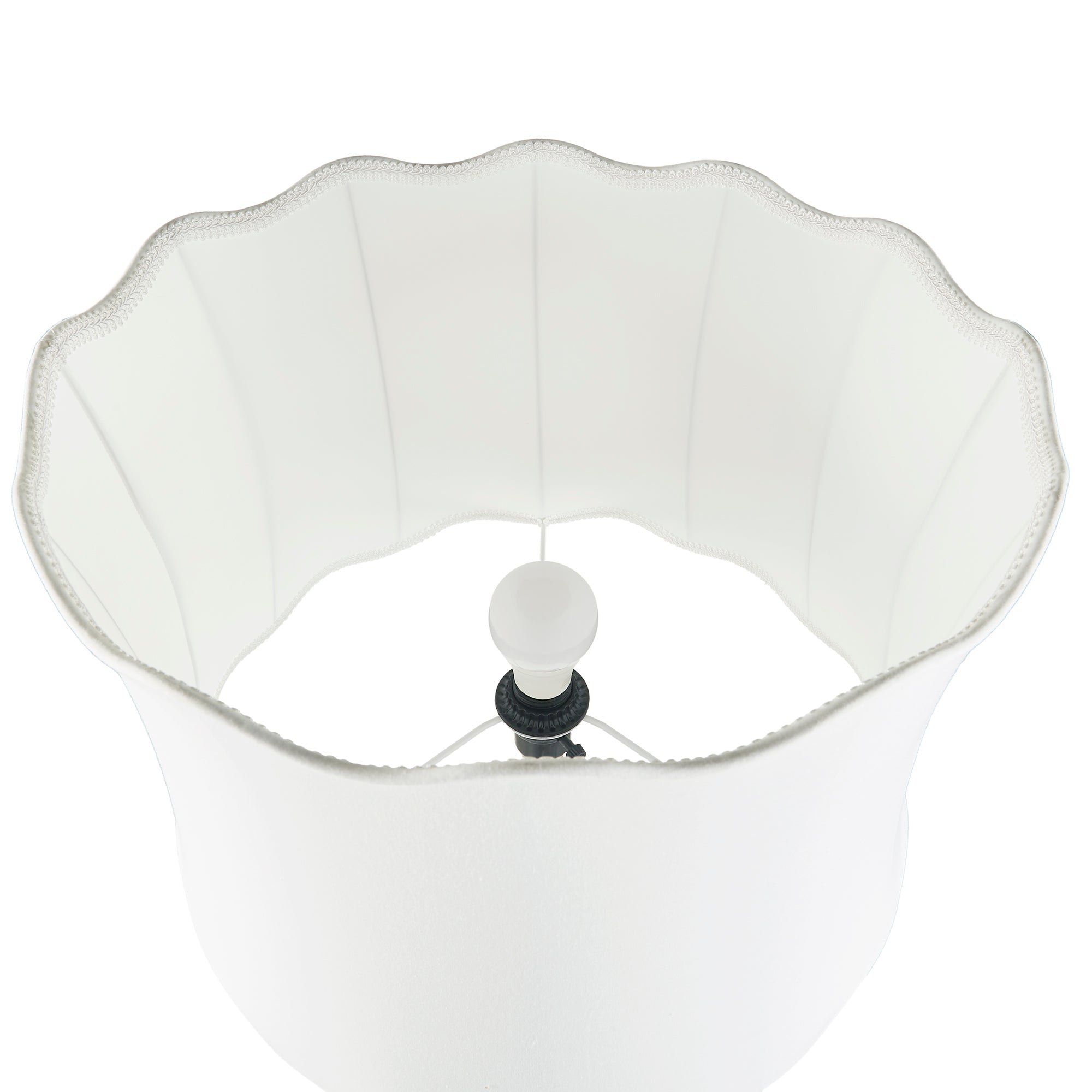 Textured Ceramic Floor Lamp with Fluted Fabric Shade