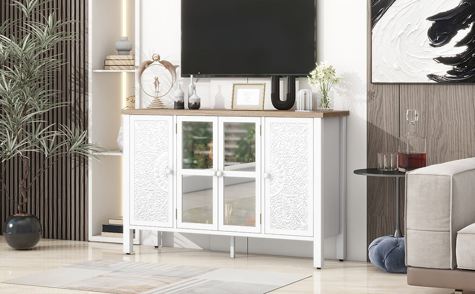 Carved Wood TV Stand