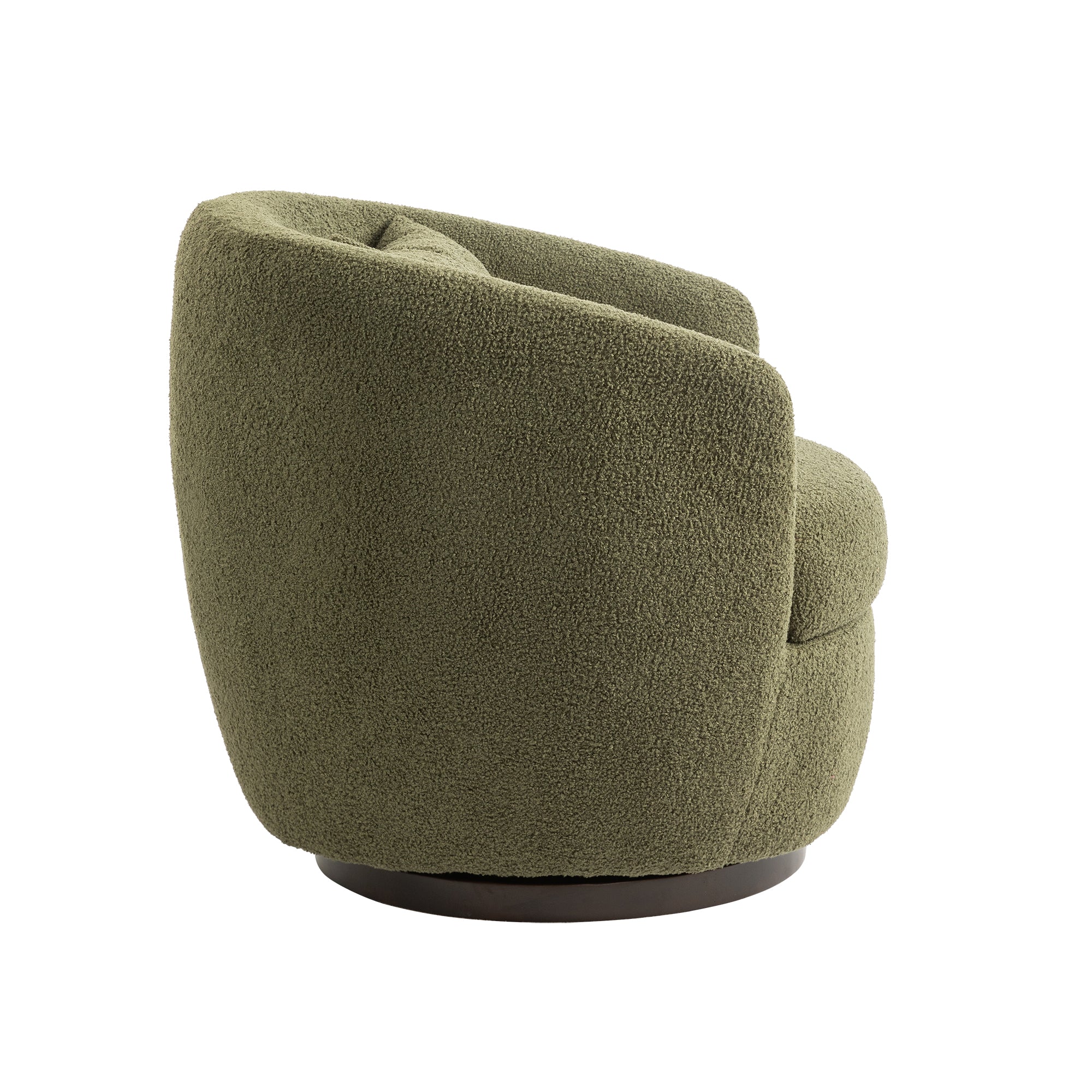 Upholstered Swivel Barrel Chair with Metal Base and Storage