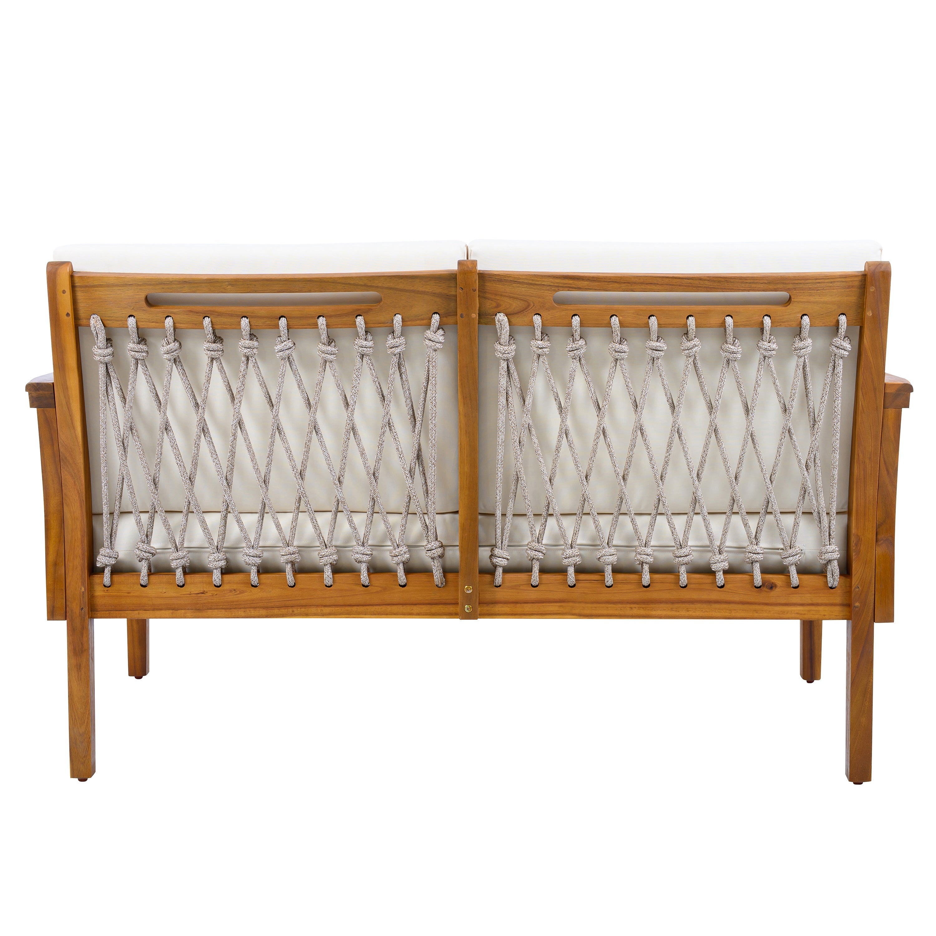 Millie Outdoor Acacia Wood Loveseat & Coffee Table Set