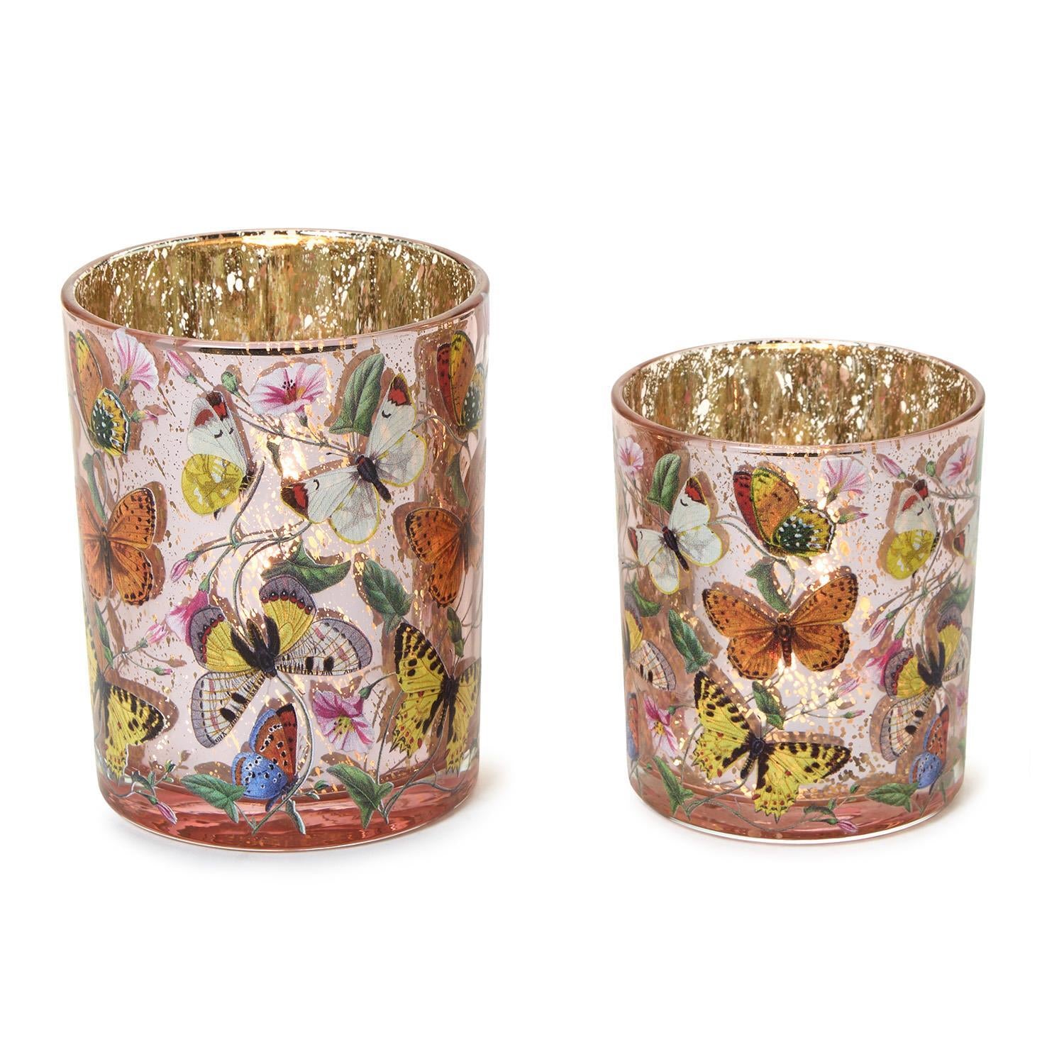 Butterfly Silhouette Tealight / Votive Candleholders, Set of 2