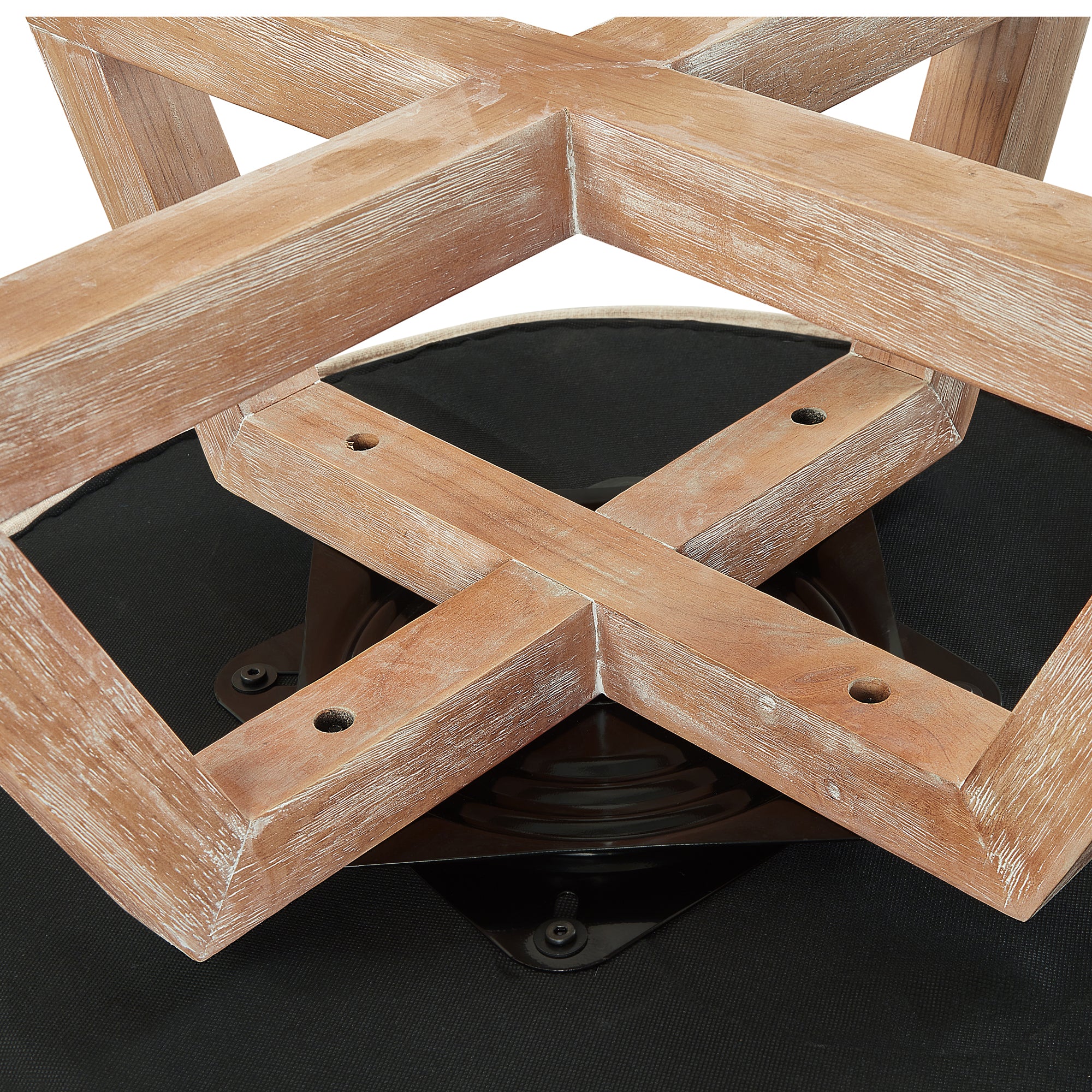 Linen 360° Swivel Chair with Cross-Shaped Wooden Base