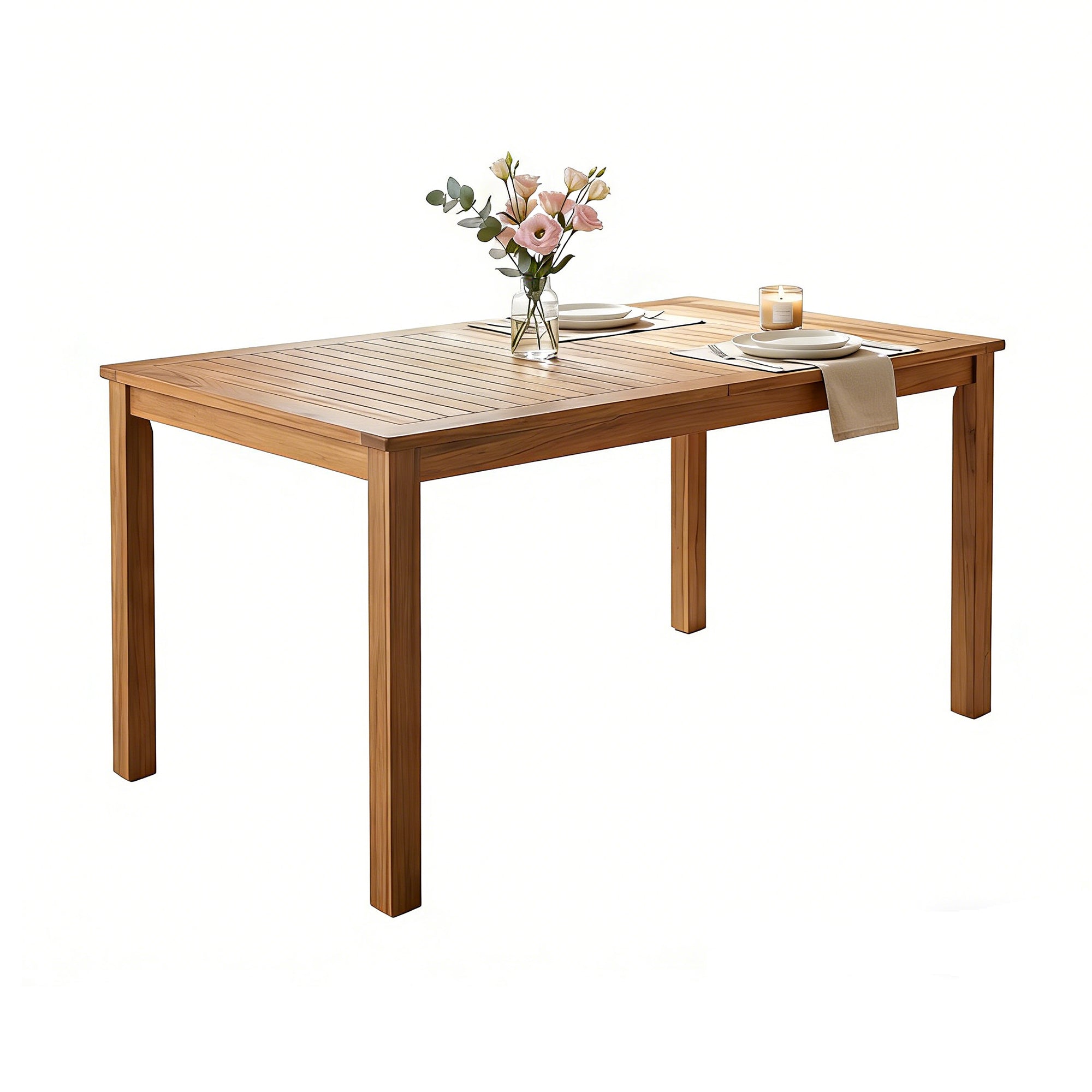TOPMAX Patio Wooden Dining Table